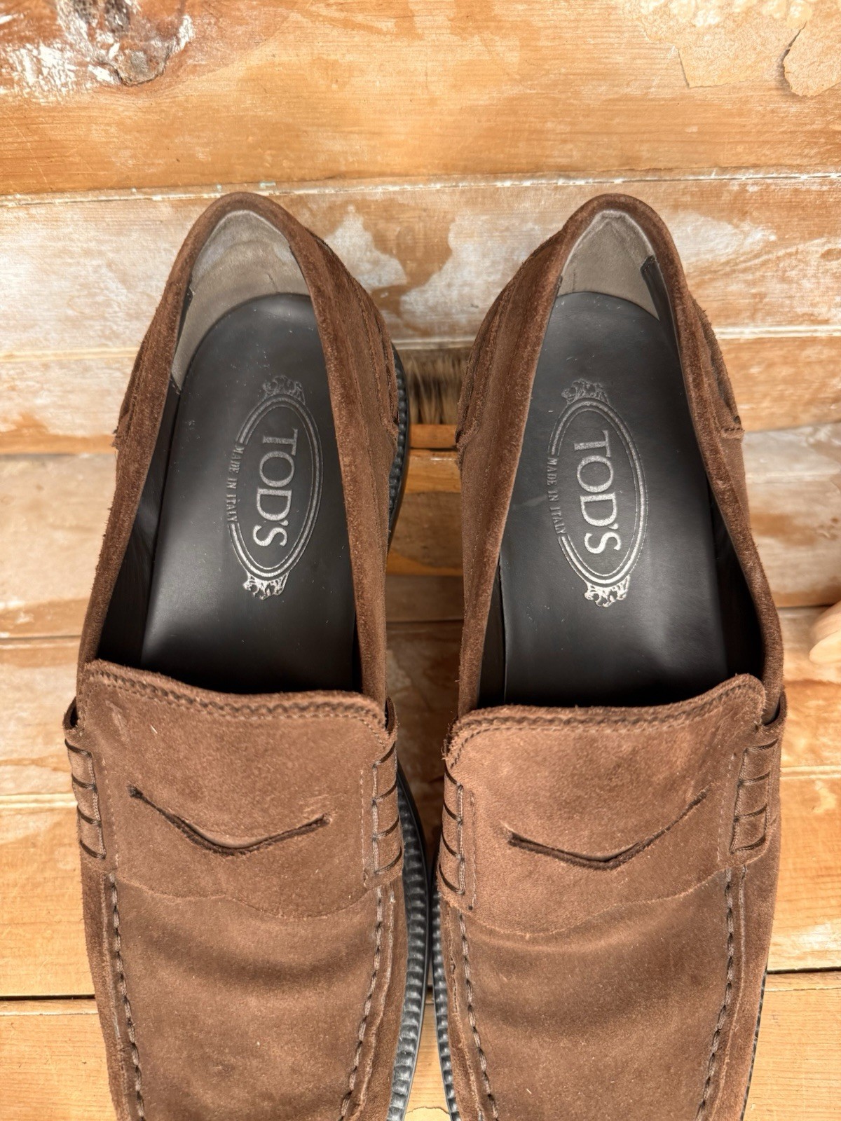 TOD’s BROWN SUEDE LOAFER SZ 8.5 D / 10 D US !!