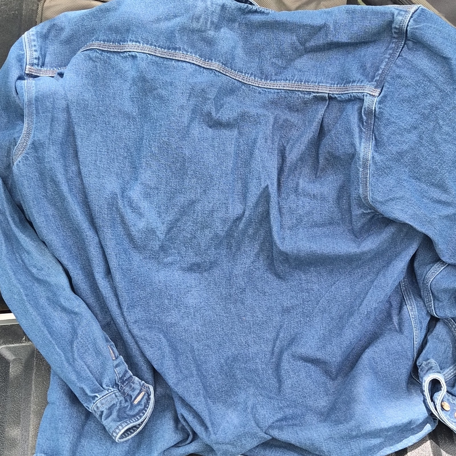 Carhartt FR Flame-Resistant Denim Cotton Button-Up Work Shirt Blue Men’s XL