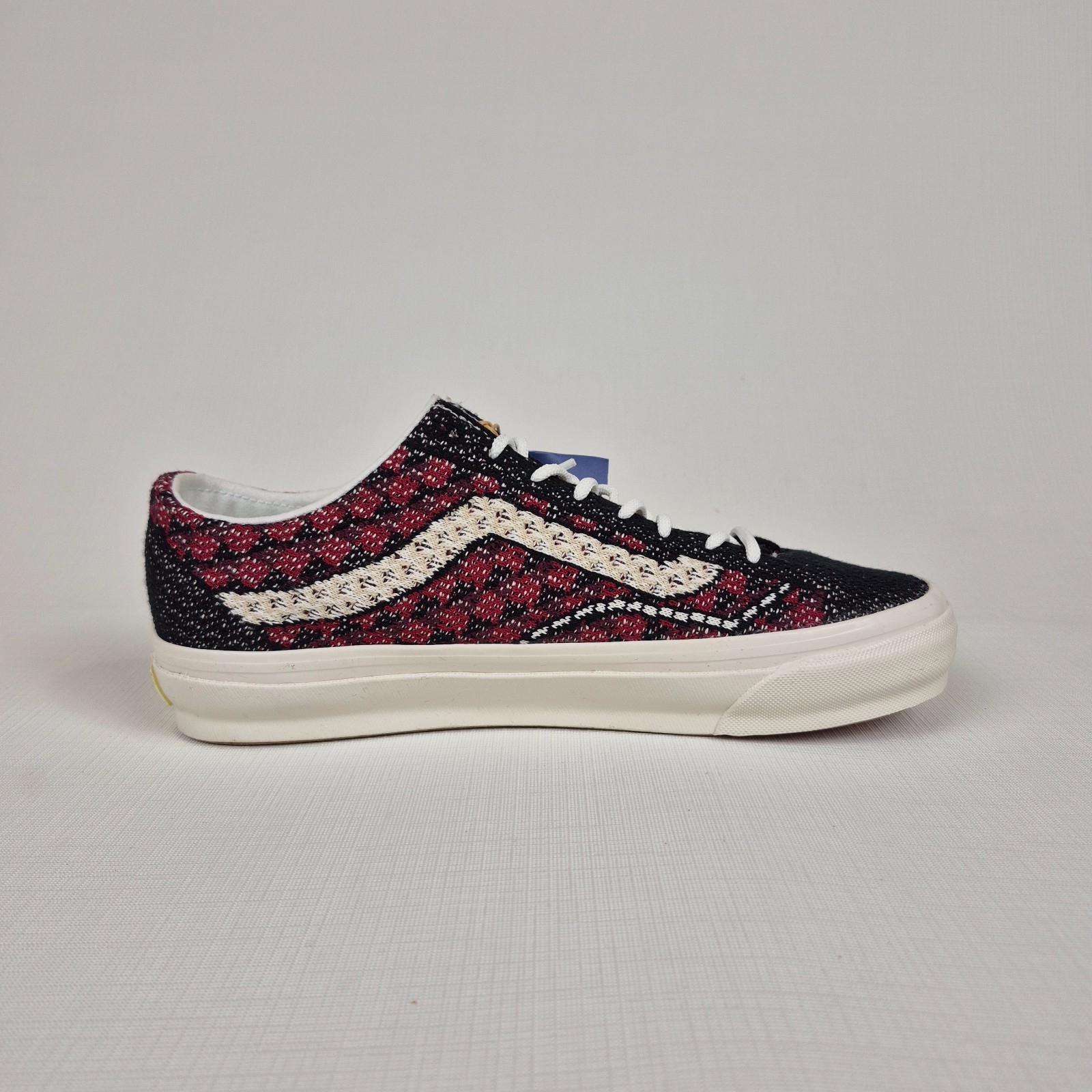 VANS LX Old Skool 36EK Geo Check Bordeaux Red MEN’S Size 9 – WMN’S 10.5 Premium