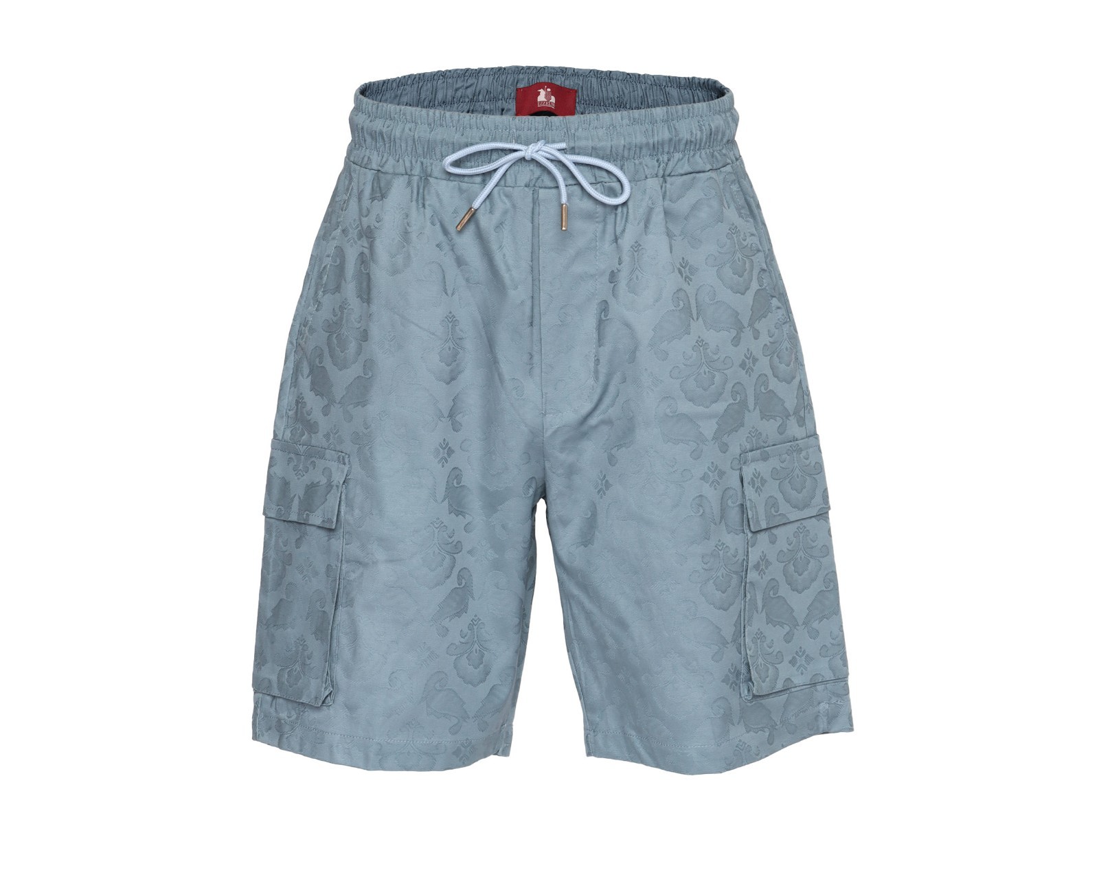NWT EZZELINO SHORTS stretch cotton paisley drawstrings luxury Italy M