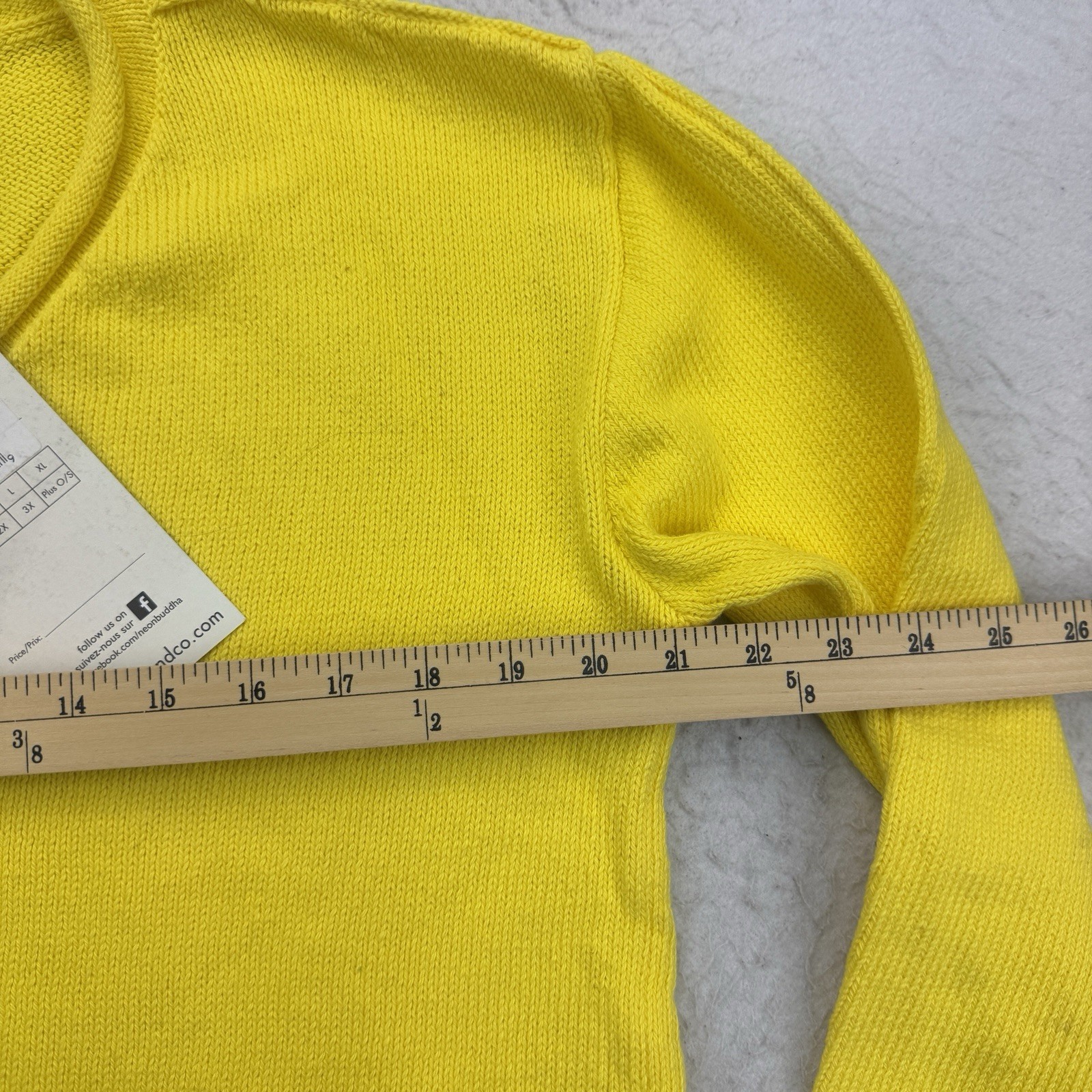 Pure Knits Neon Buddha Sweater Womens Large L Iris Pullover Electric Yellow NWT