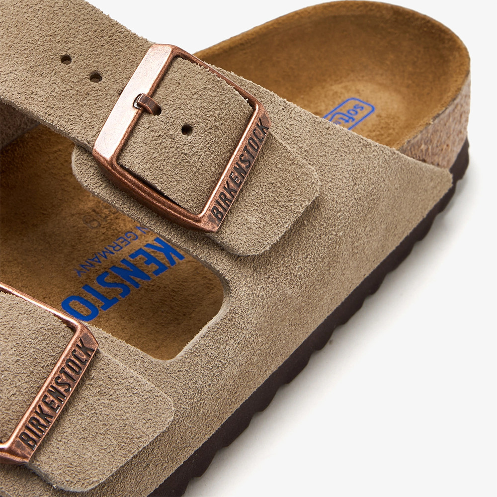 Birkenstock Arizona Suede Taupe Soft Footbed Sandals Women’s Shoes Medium/Narrow