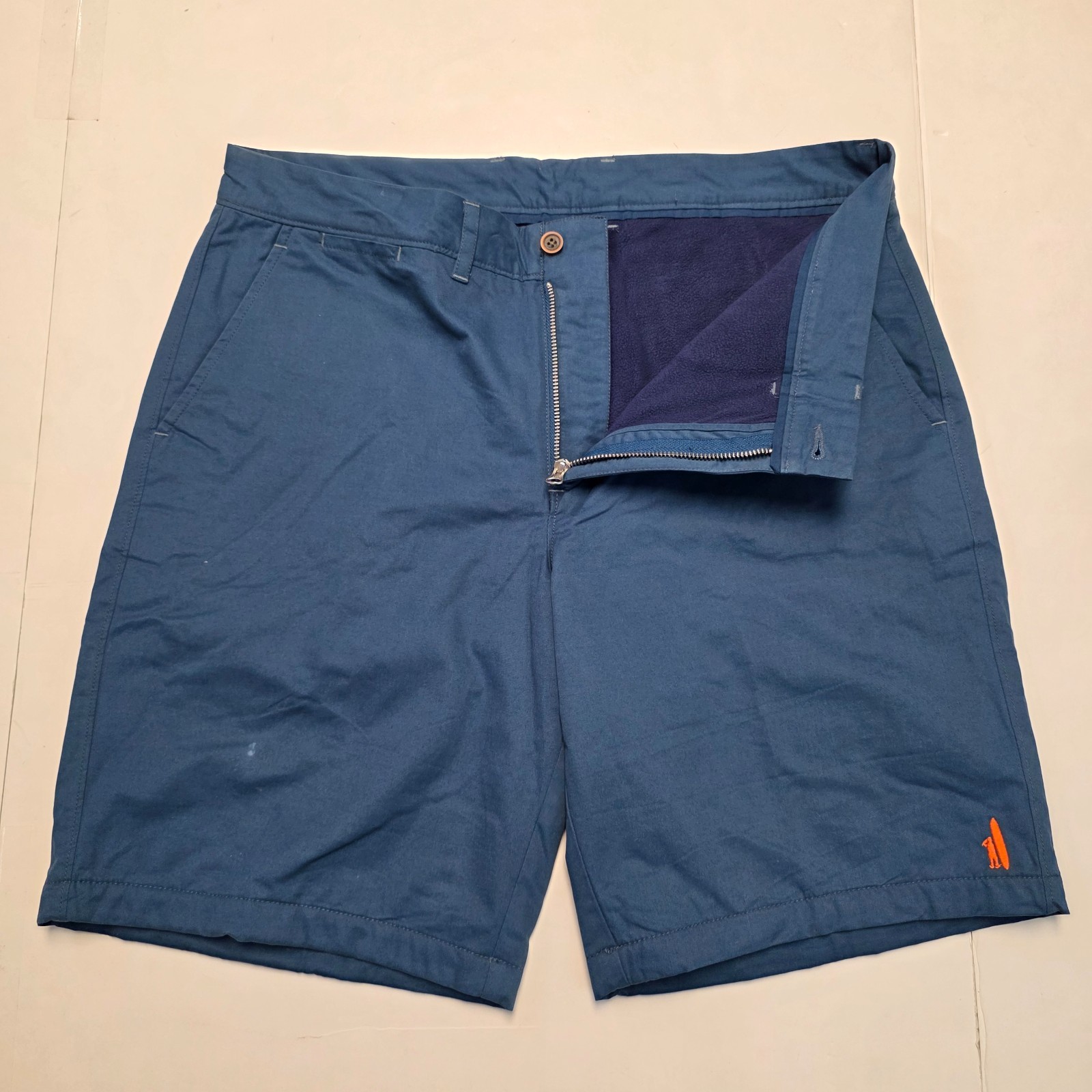 JOHNNIE-O Cotton Blend LINED Casual Flat Front Shorts Men’s 36 LARGE L Blue