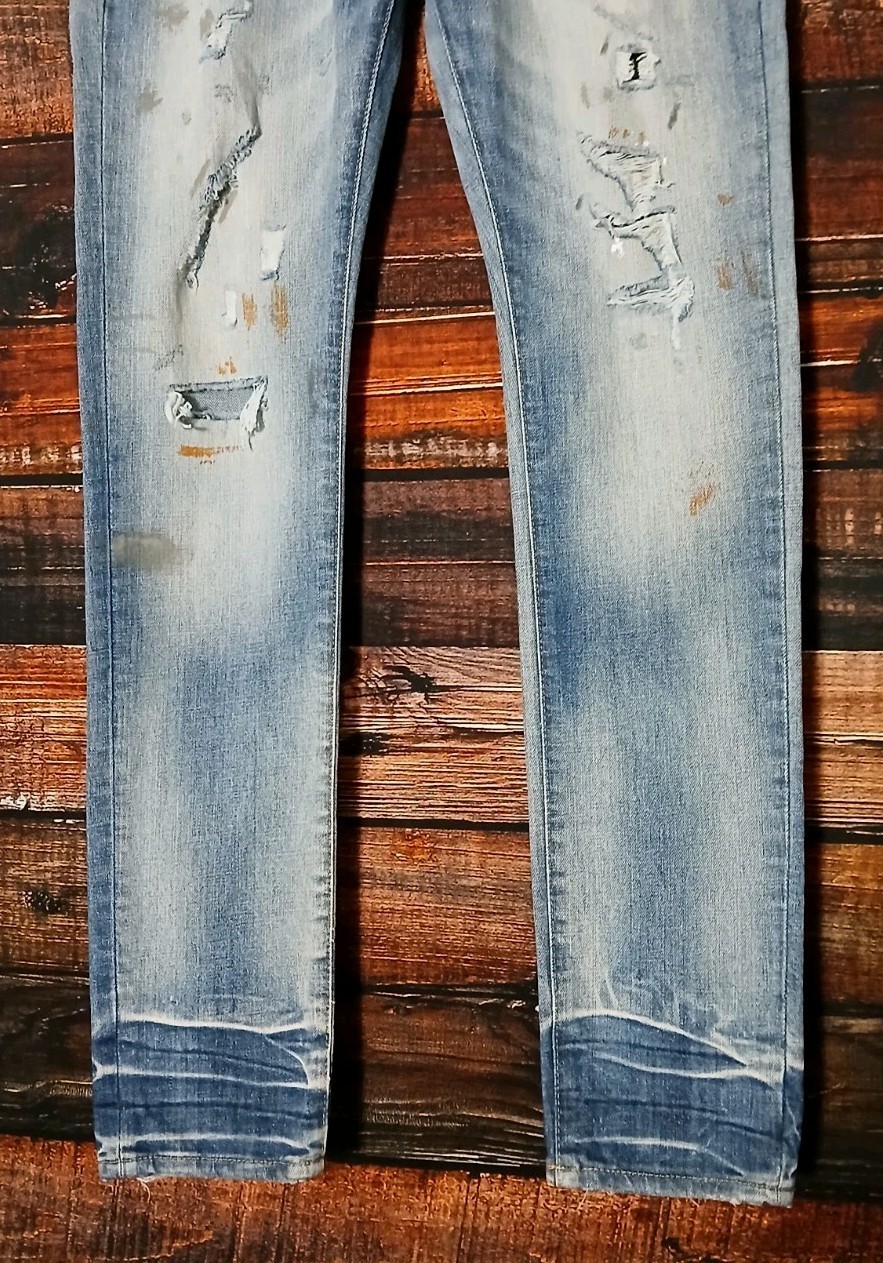 PRPS Jeans Size 30 Micaiah Skinny Distressed Paint Splatter 33.5″ Inseam NWT