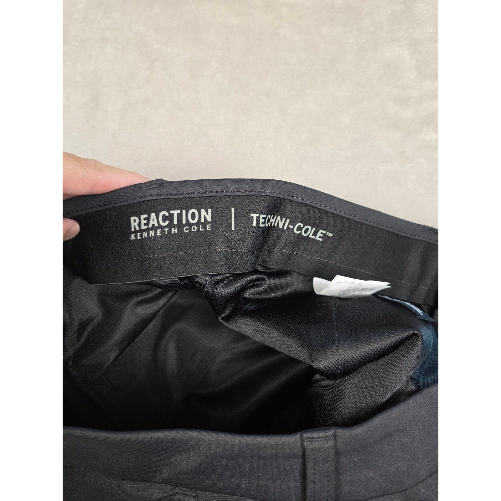 Kenneth Cole Reaction Performance Dress Pants Men 34×30 Black Techni-Cole Modern