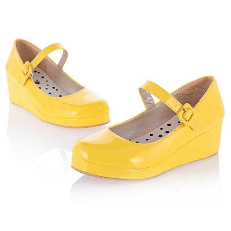 Women’s Platform Wedge Dress Ankle Strap Mary Jane lolita shoes