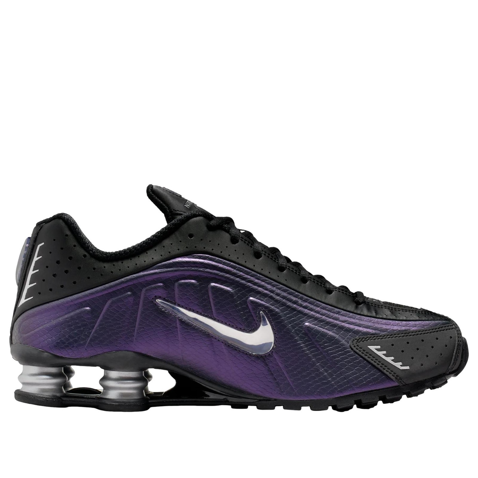 Nike Shox R4 Black Metallic Silver Purple Dynasty Men’s IO4546-002 New