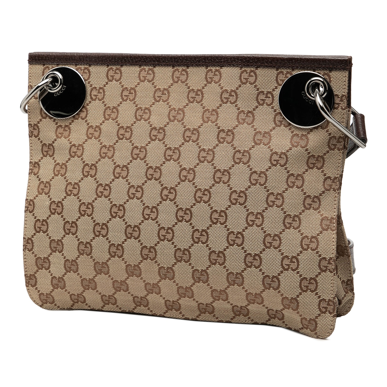 Gucci GG Canvas Eclipse Crossbody Pre-Loved Beige Bag