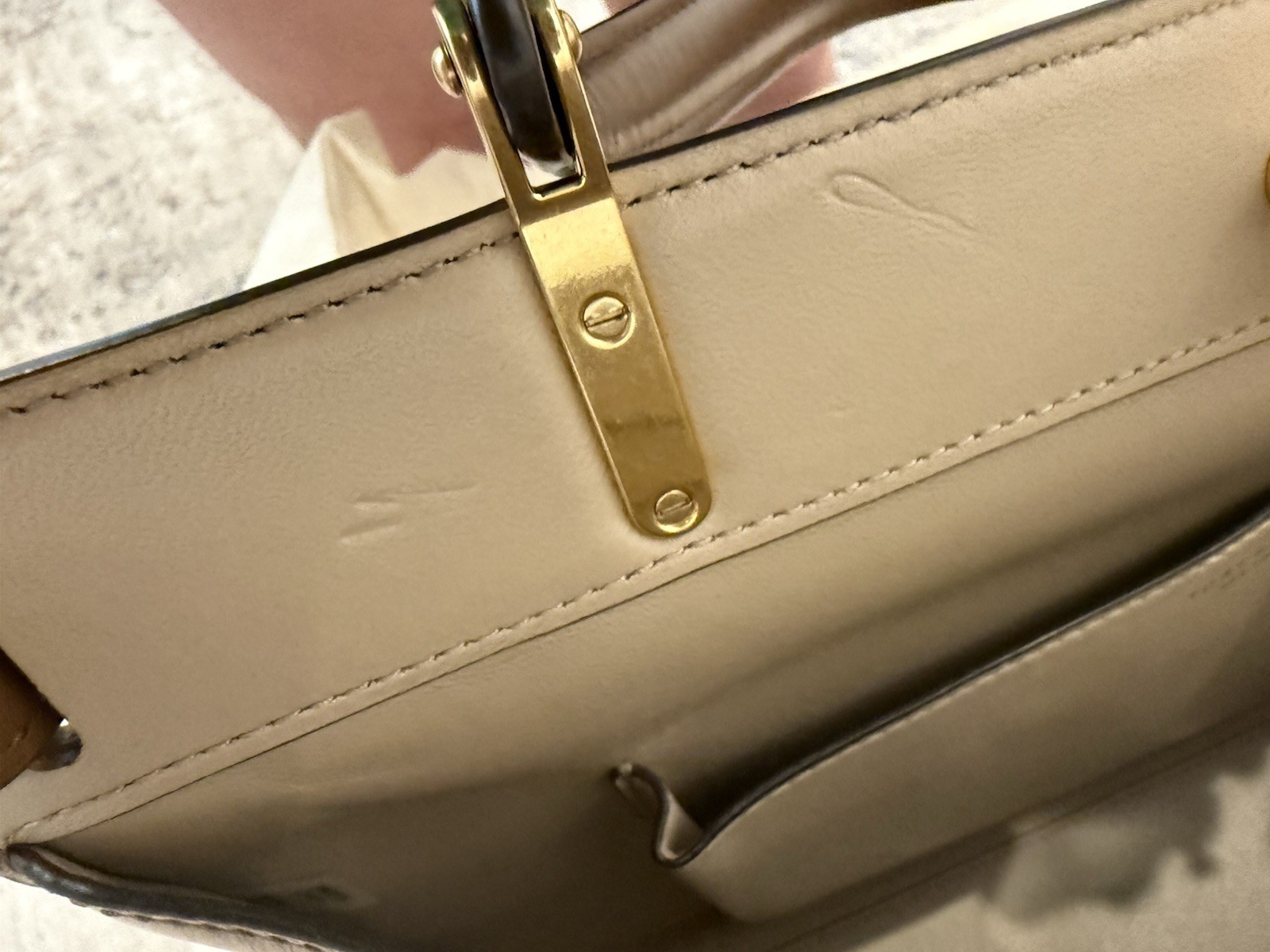 Tory Burch Lee Radziwill Leather Top Handle Satchel-Large in Moose w gold HW