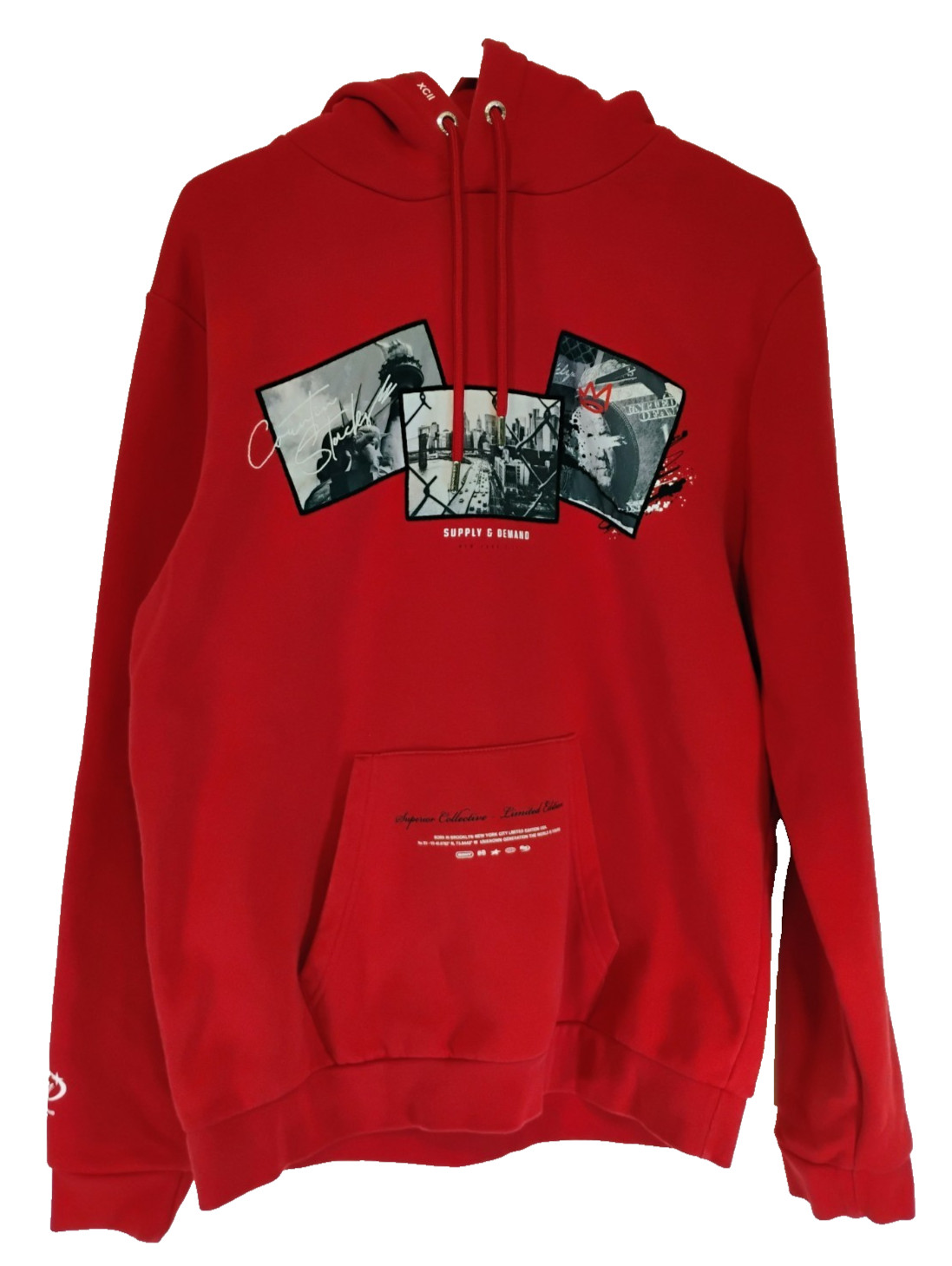 Supply & Demand Red Hoodie NY Superior Collective Graphic Streetwear Red Men Med