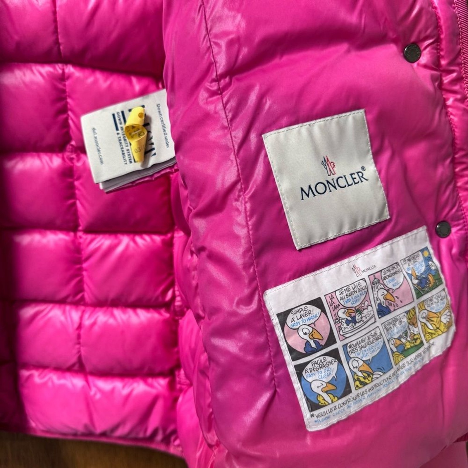 Moncler Kids Armoise Giubotto Down Winter Coat Designer Jacket Hot Pink 14