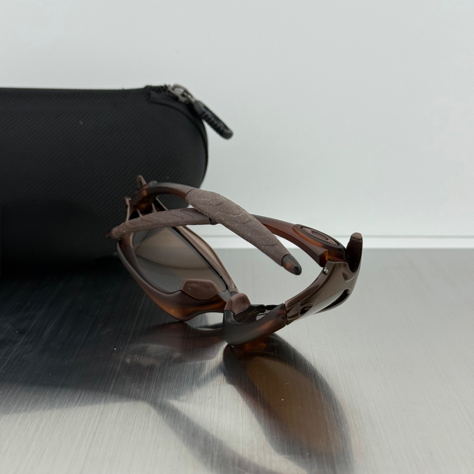 Oakley Splice Cyber Y2K Vintage Style Sunglasses Rootbeer Metal Bronze Sung Fit