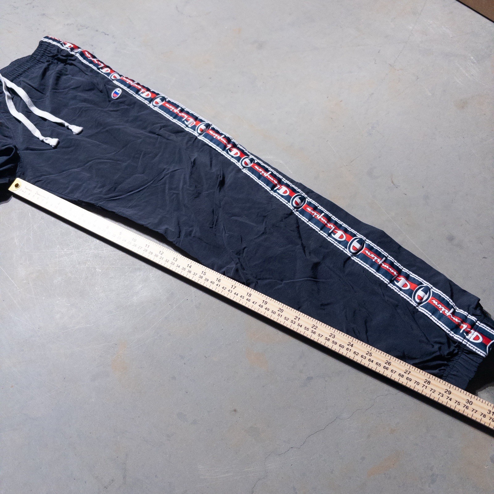 Champion Reverse Weave Nylon Elastic Cuff Track Pants Men’s Small Navy