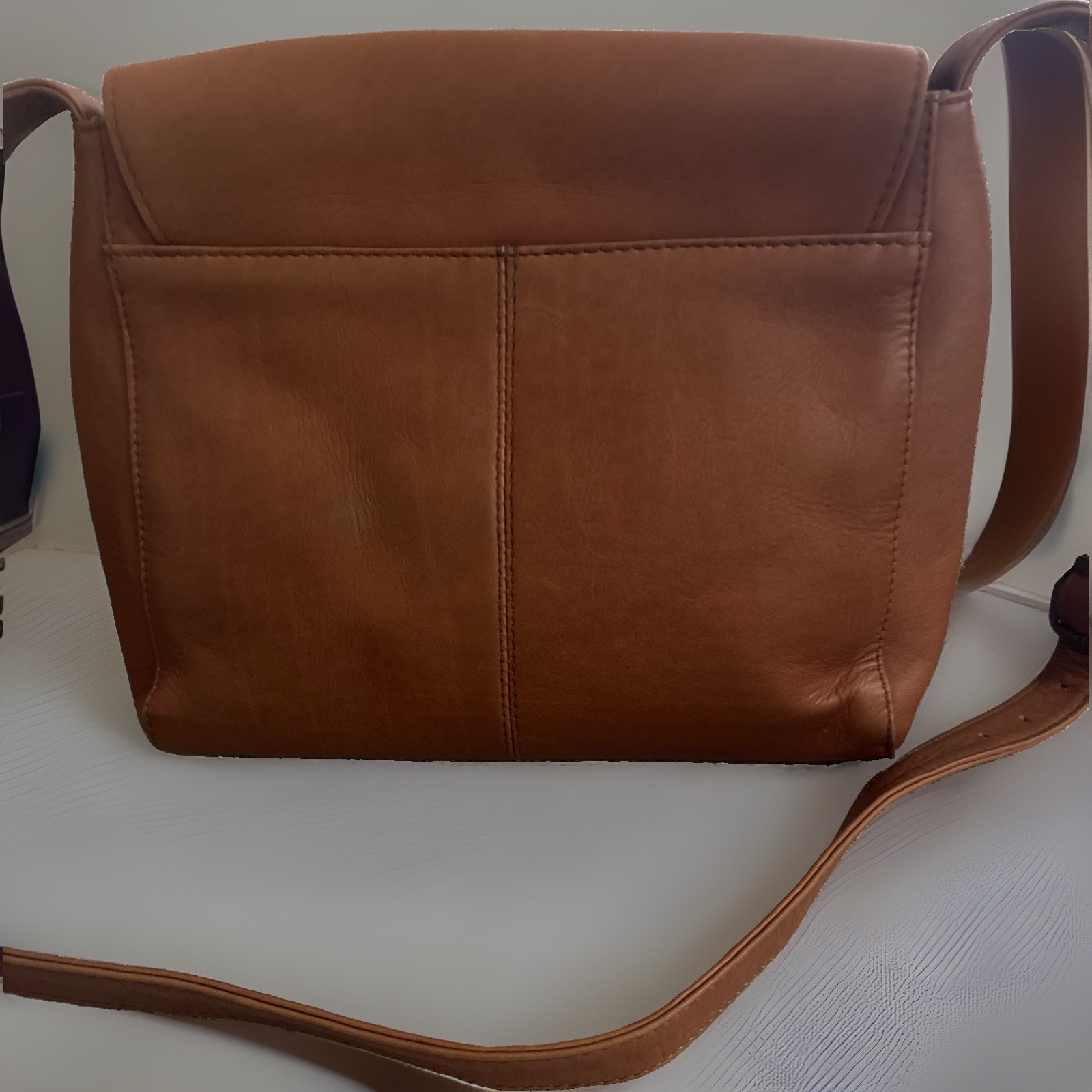 Le Donne Premium Full-Grain Colombian Tan Brown Vaquetta Leather Crossbody Bag
