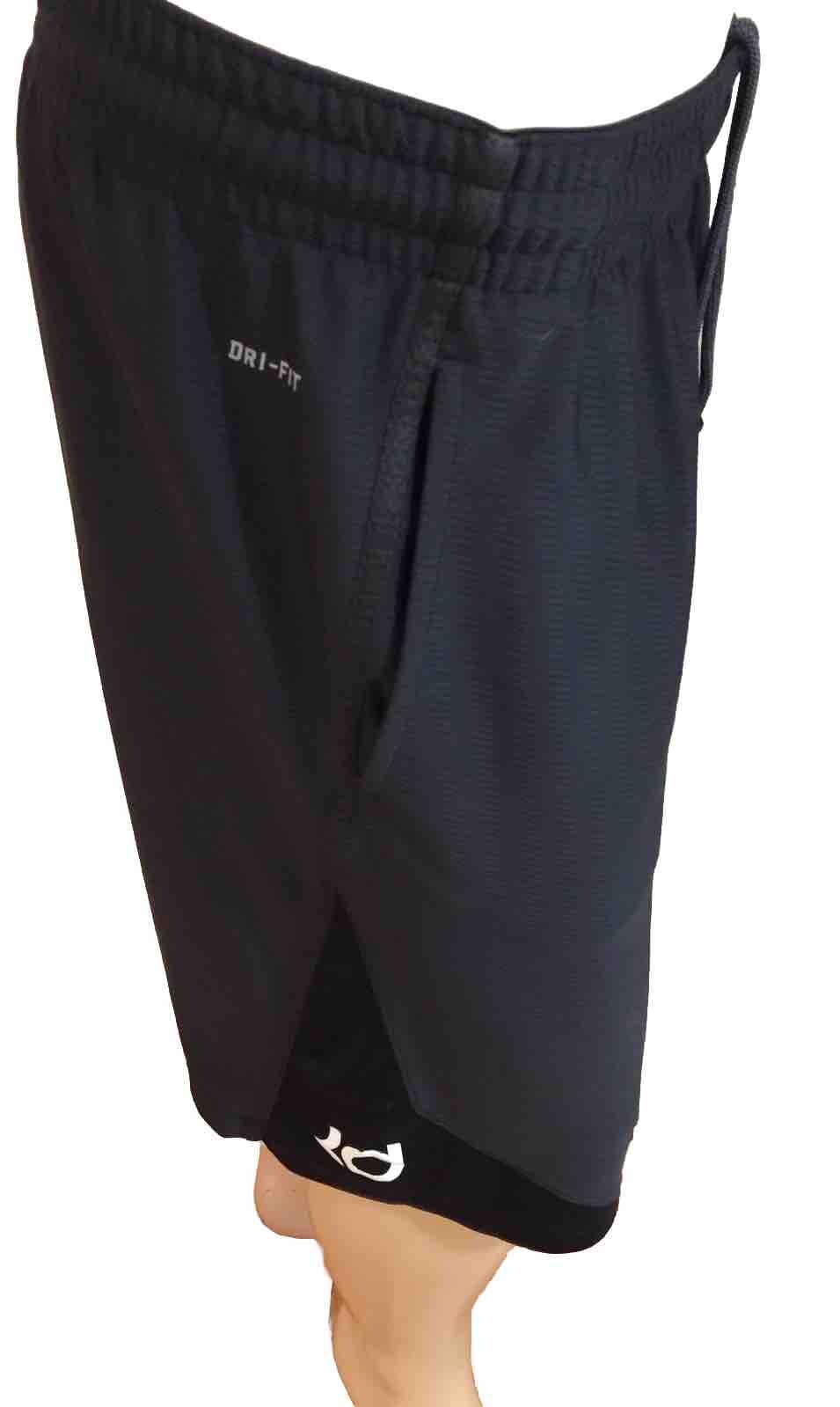 Men Nike Large Black Basketball Shorts Casual Elastic Waist 641308-011 KD Durant