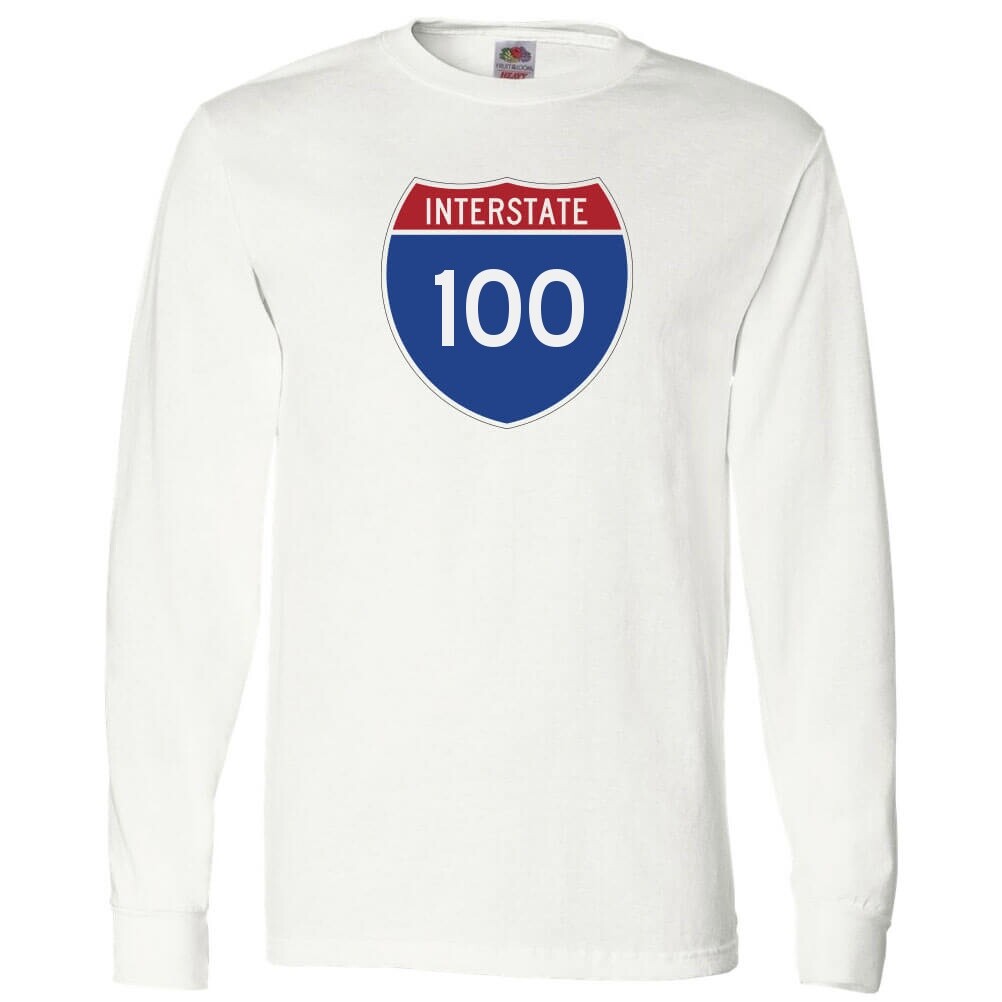 Custom Interstate Sign Shirt Highway Sign Personalized Long Sleeve T-Shirt