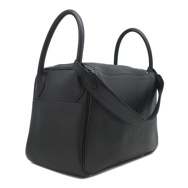 Hermes Lindy 30 2WAY Bag Handbag Black Unisex #HDB141