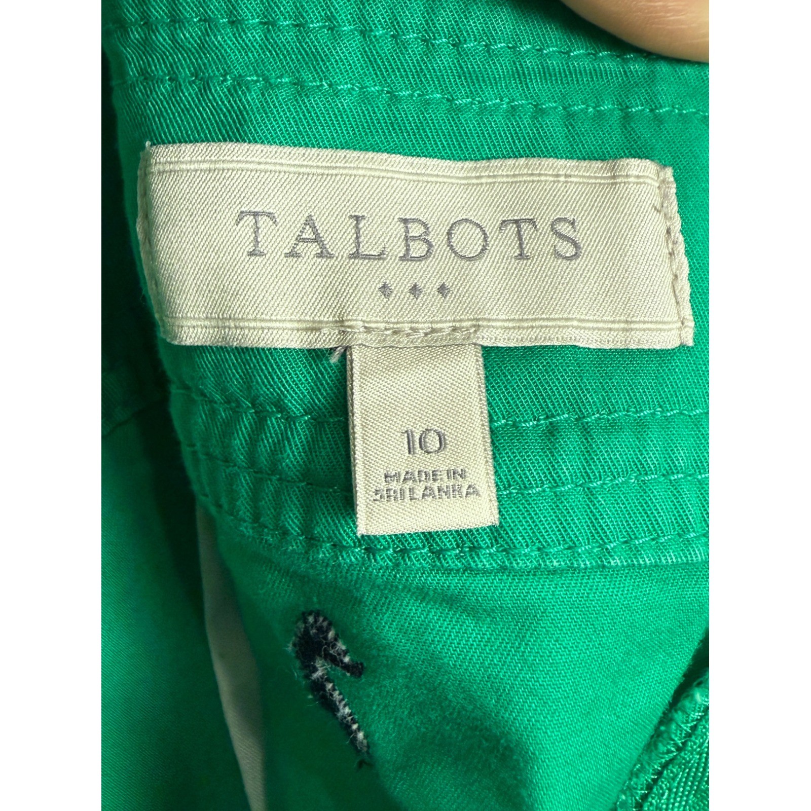Talbots Cotton Embroidered Seahorse Mini Skirt Green Navy Preppy Coastal Bach 10