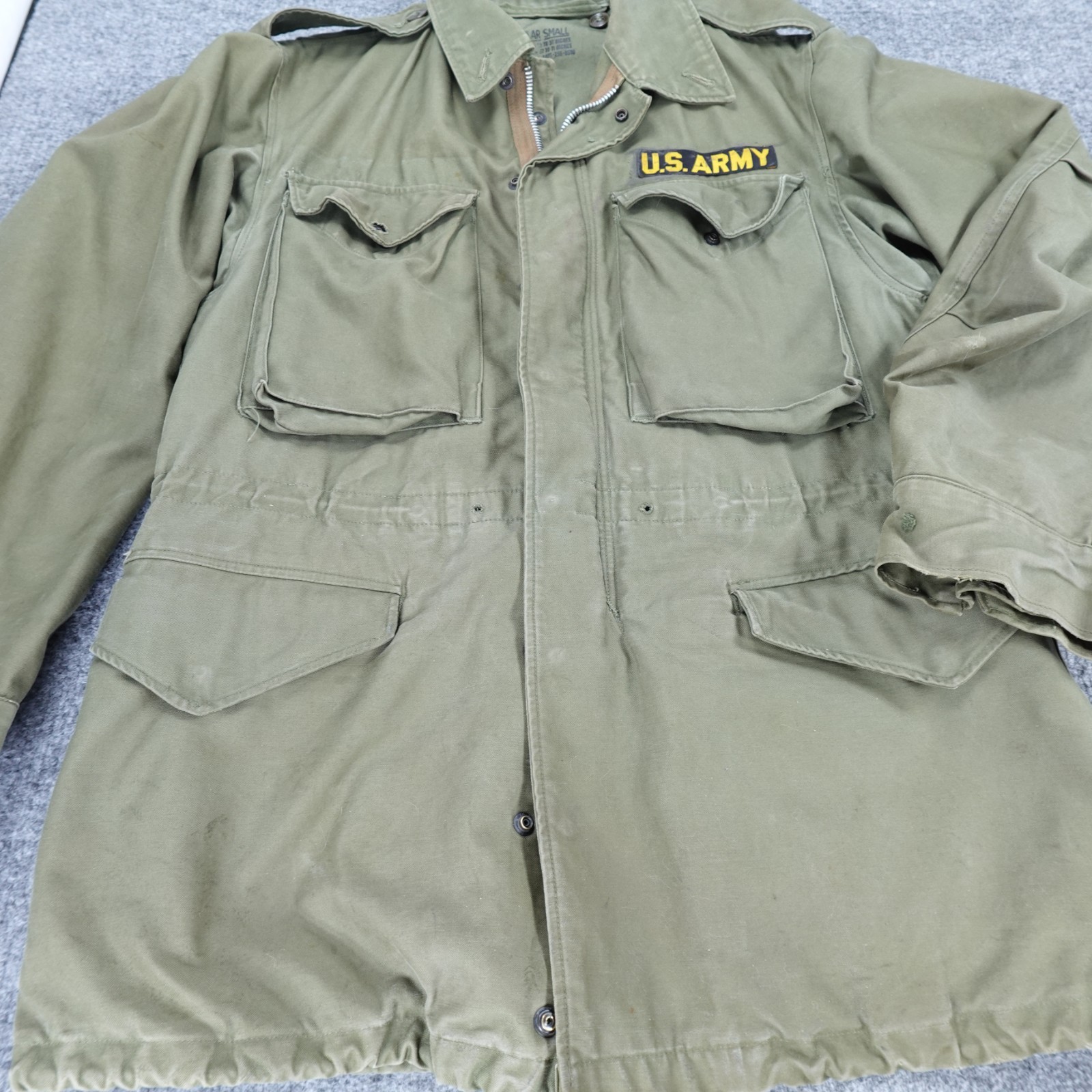 US Army Field Jacket Mens Small OG-107 M-1951 Cotton Korean War 1950s Vintage