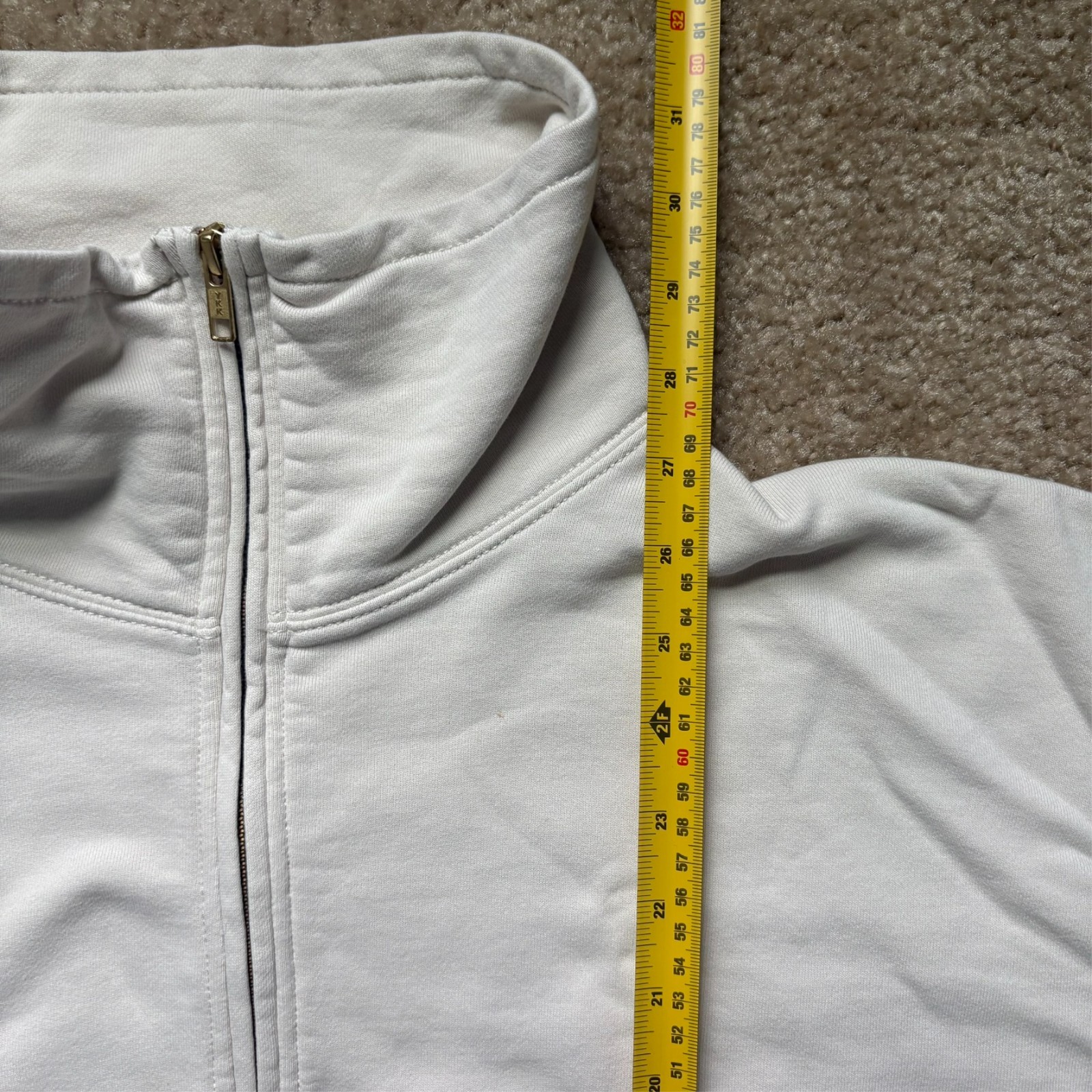 J. Crew Sweatshirt Mens Half Zip Small White Pullover Re-Imagined YKK Zipper