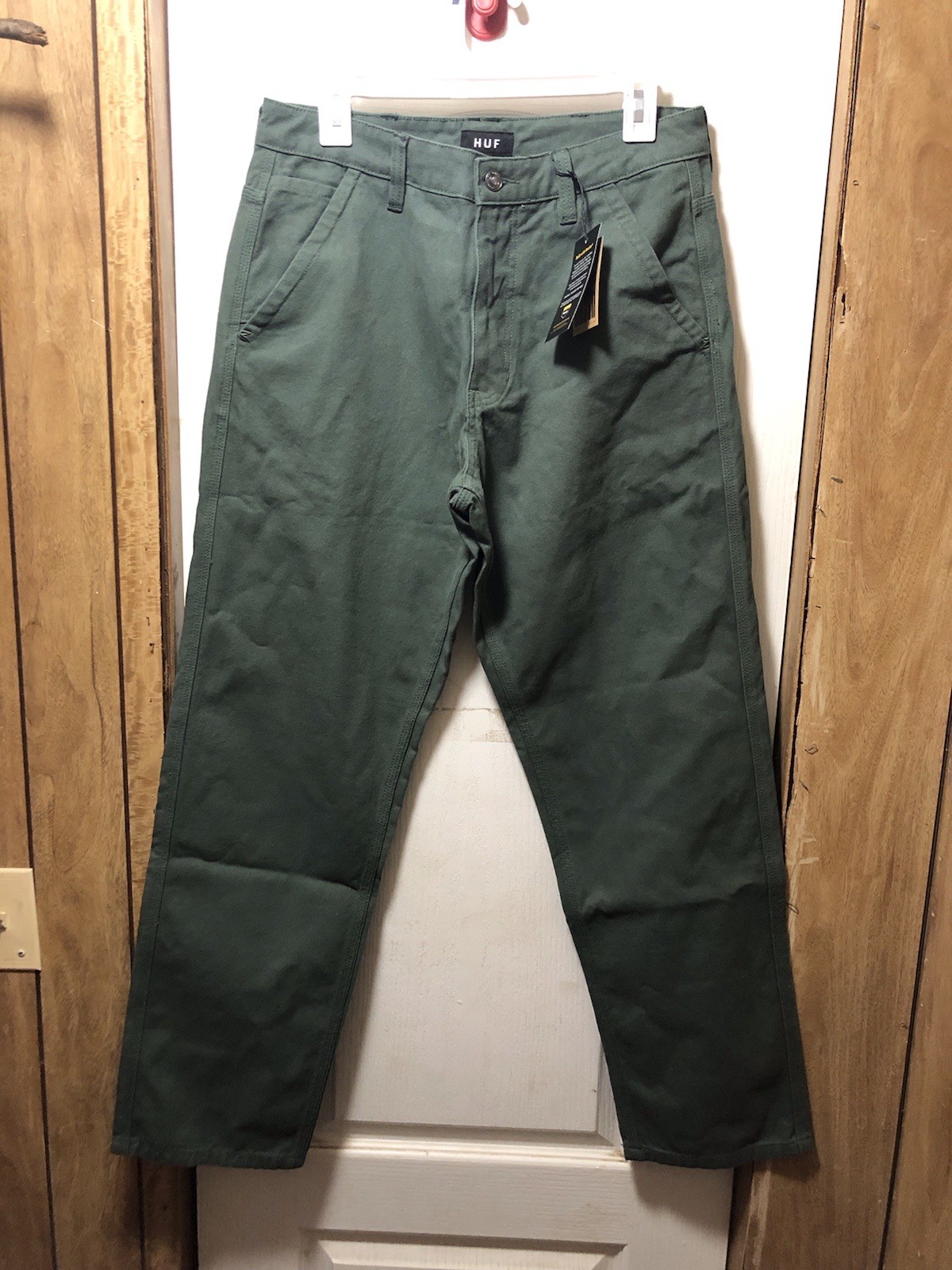 New HUF Worldwide W/ Kevlar Mens Hunter Green Work Mason Riding Work Pants Sz 30