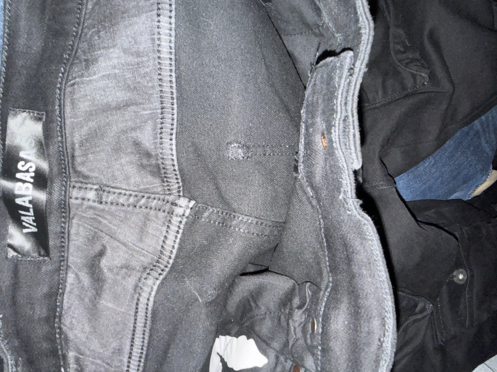 Valabasas Black Cargo Jeans Size 34 | Multi Pocket Designer Denim | Frayed Hem