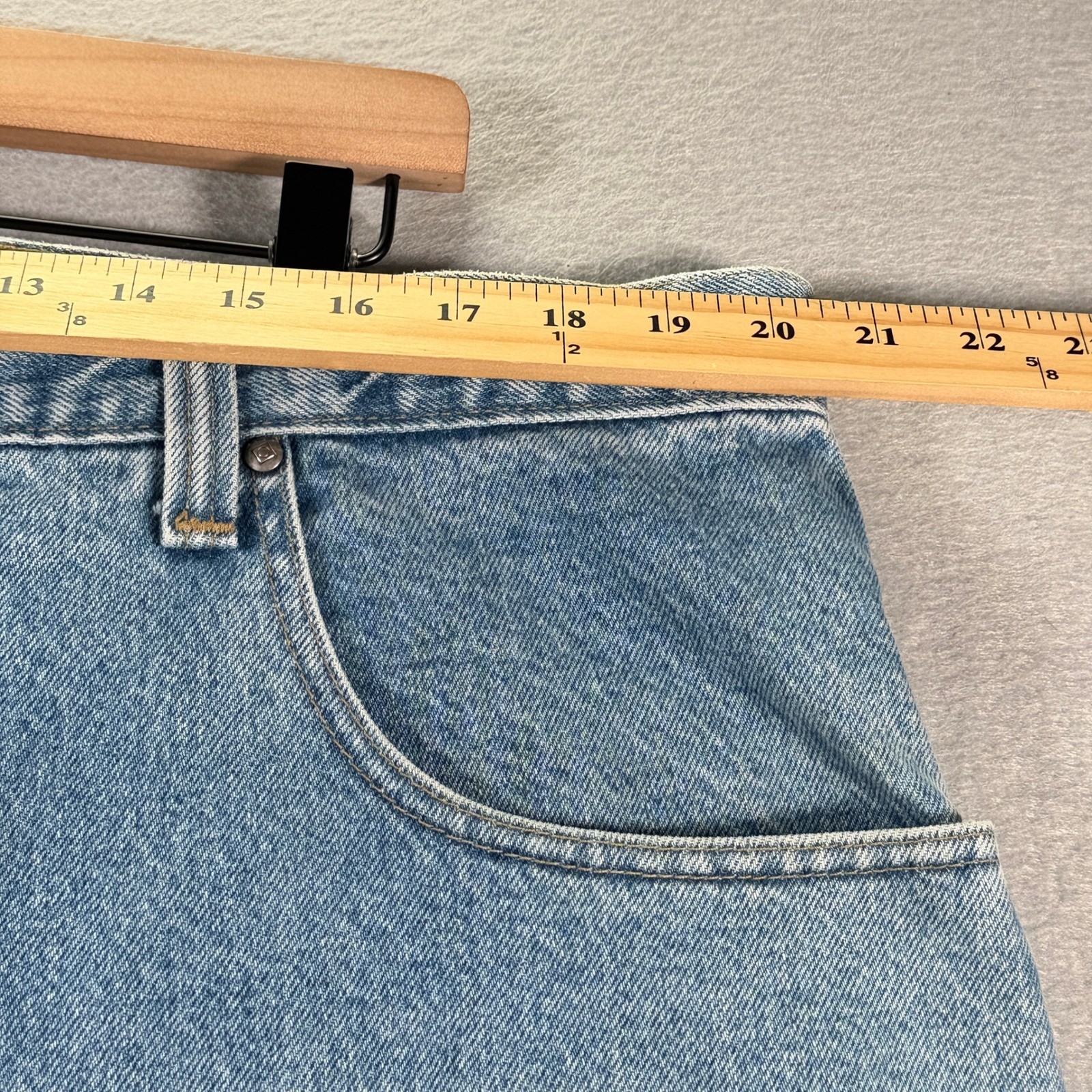 Vintage Anchor Blue Baggy Light Wash Denim Jeans Mens W42 L30 Cotton Made Mexico
