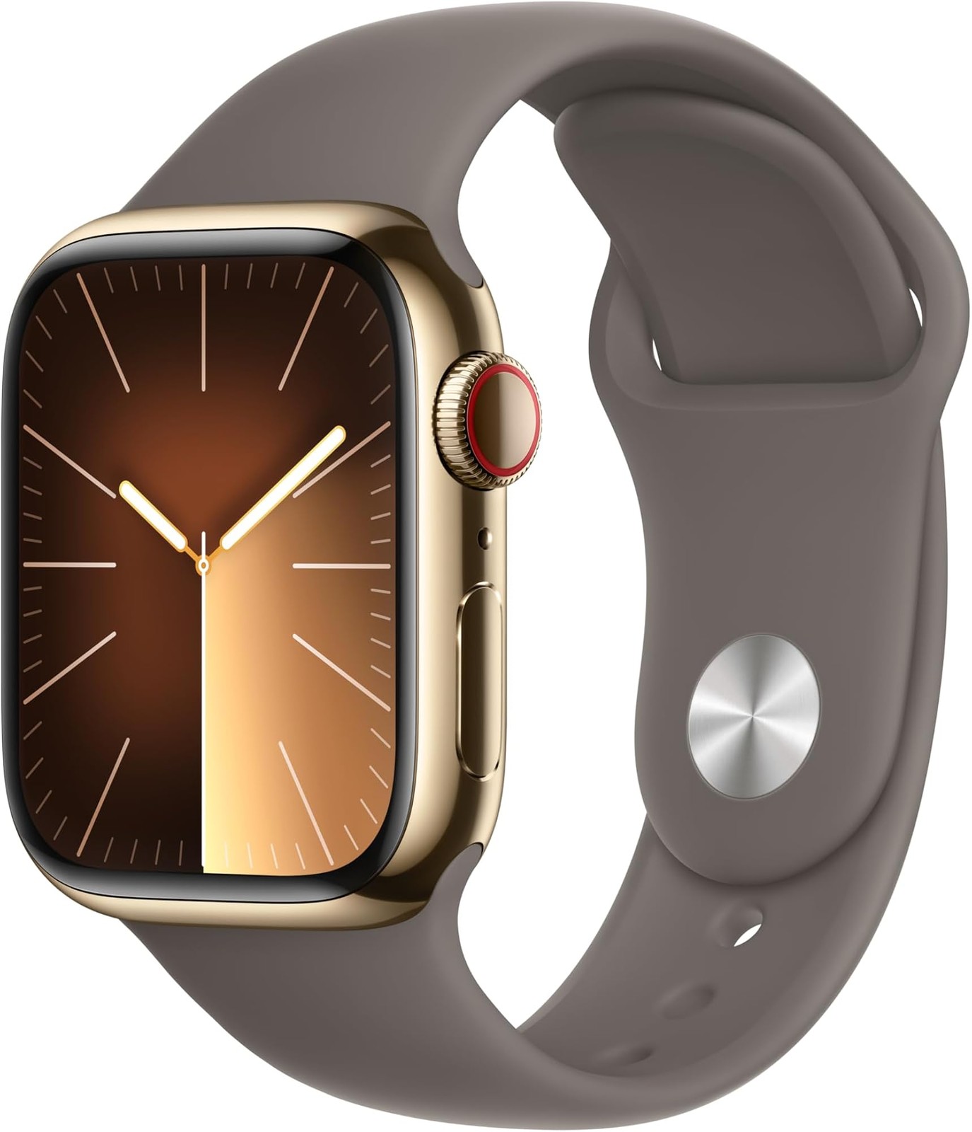 Apple Watch Series 9 [GPS + Cellular, 41mm] – Gold Stainless Steel Case with Gol