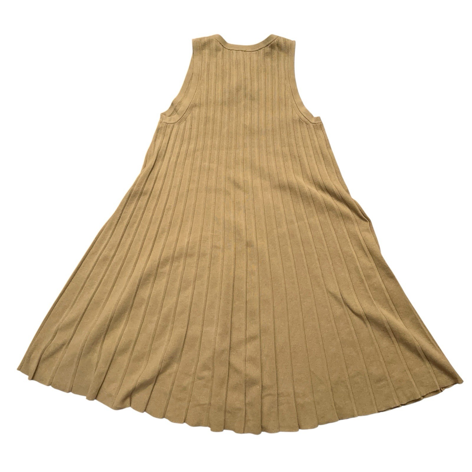 Banana Republic Pleated Above Knee Sweater Dress Womens Size S Beige