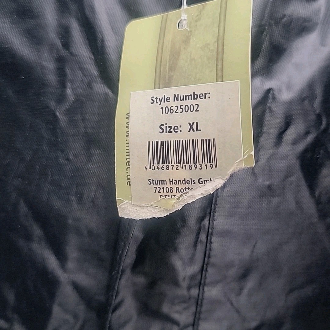 Mil-Tec Sturm Handels GmbH Rain Jacket Black Waterproof Hood In Collar (XL) NWT