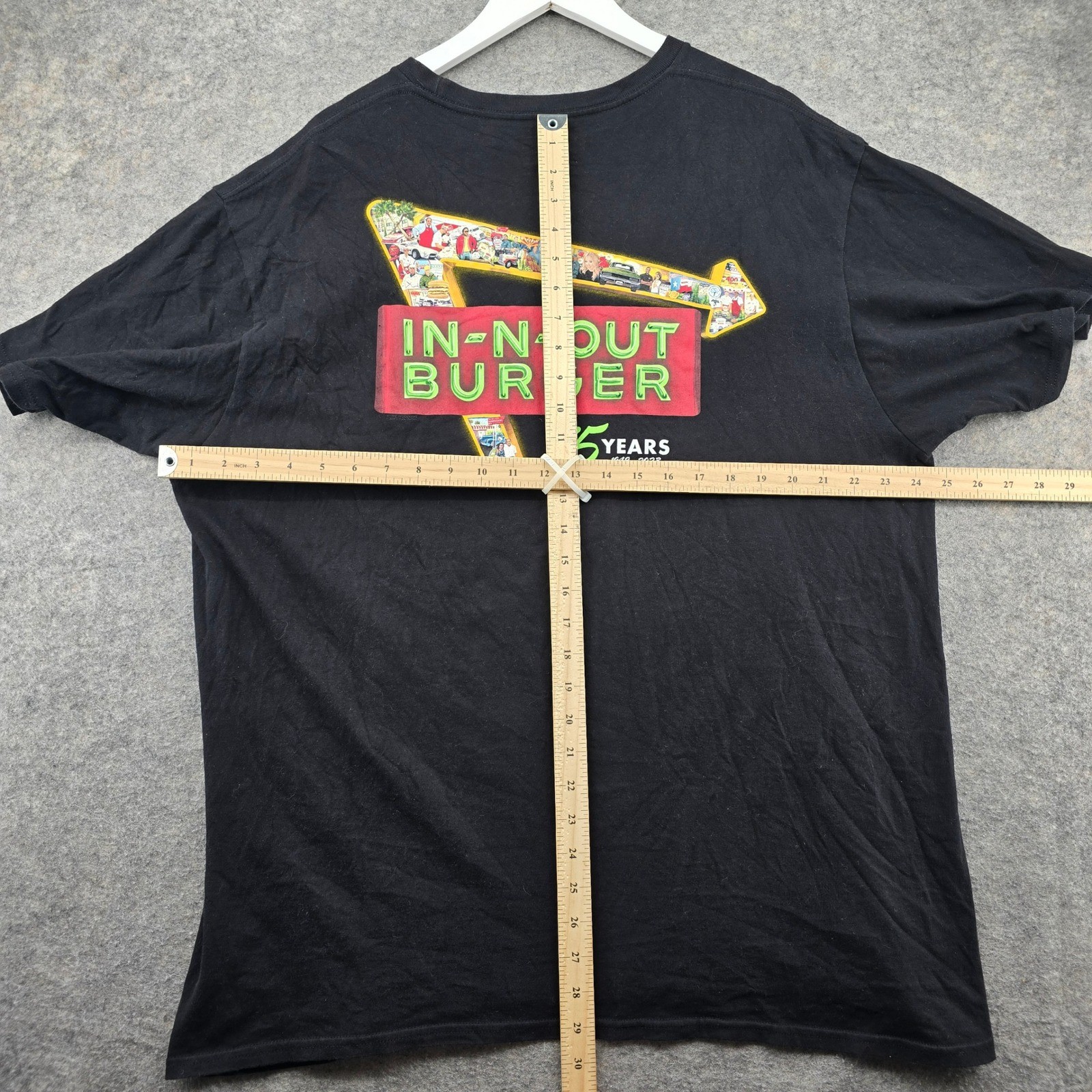 In-N-Out Burger 75 Years Anniversary Shirt Mens XXL Black Cotton Graphic Tee USA