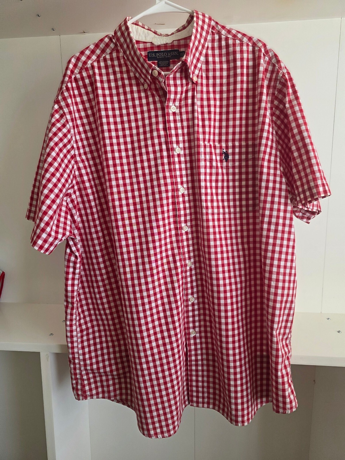 U.S. Polo Assn. Men’s XLT Gingham Short Sleeve Button-Up Shirt