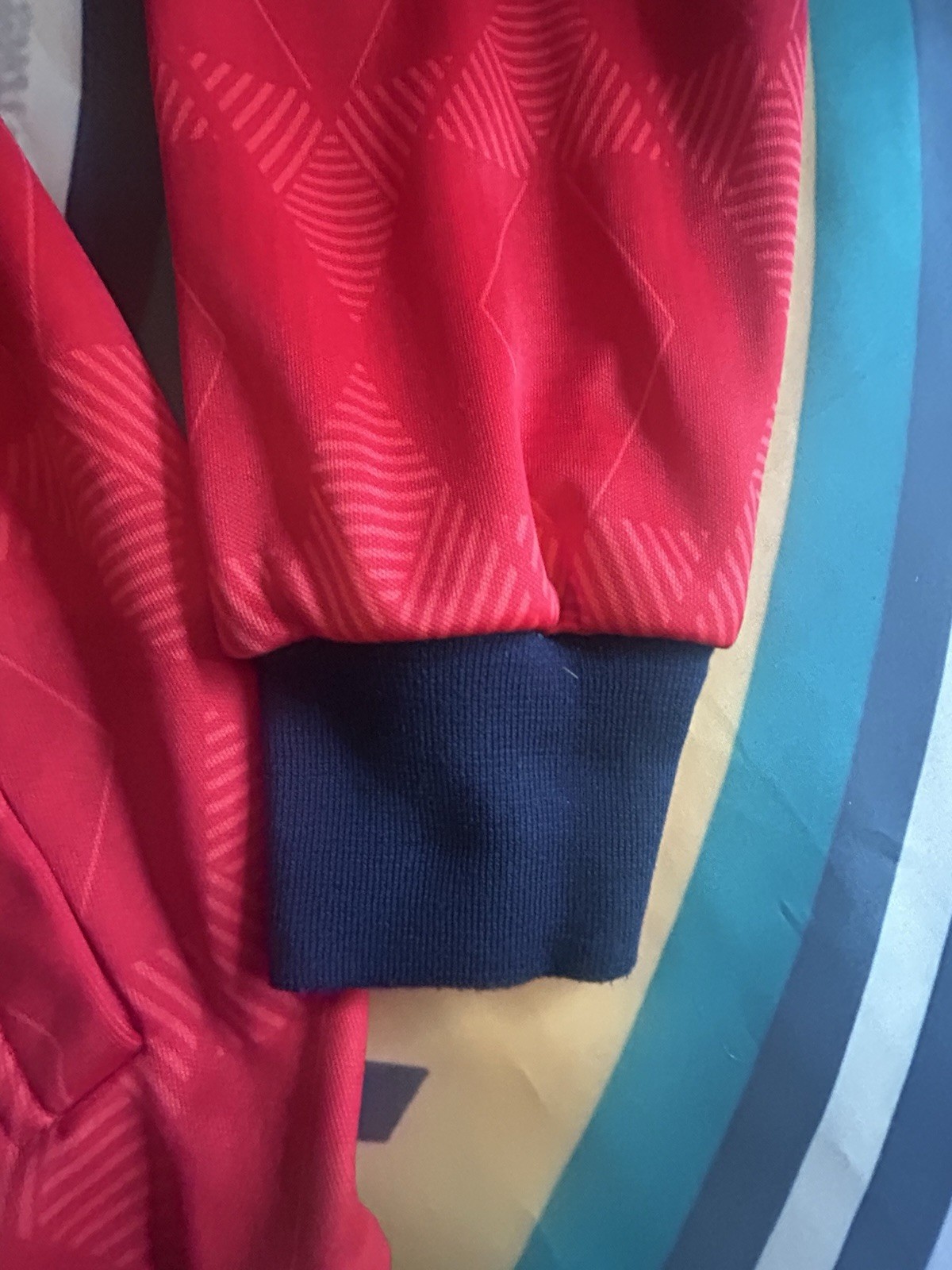 England Score Draw 1990 Red Track Jacket Large Men’s Retro Cool Top Red LGE