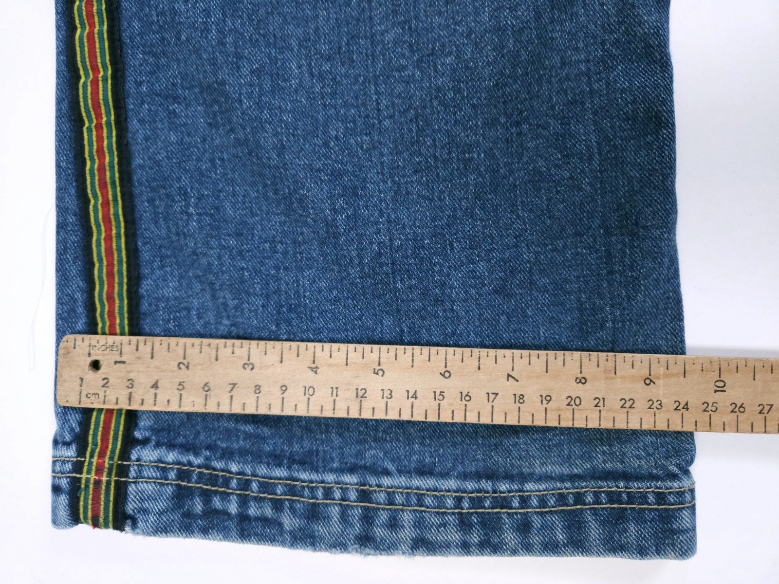 No Excuses Live On Stage Y2K Jeans Women’s 31×21 Flare Leg Ribbon Striped