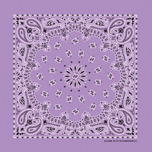 Lavender Paisley 22x22in HAV-A-HANK Bandanna 100% Cotton USA Made