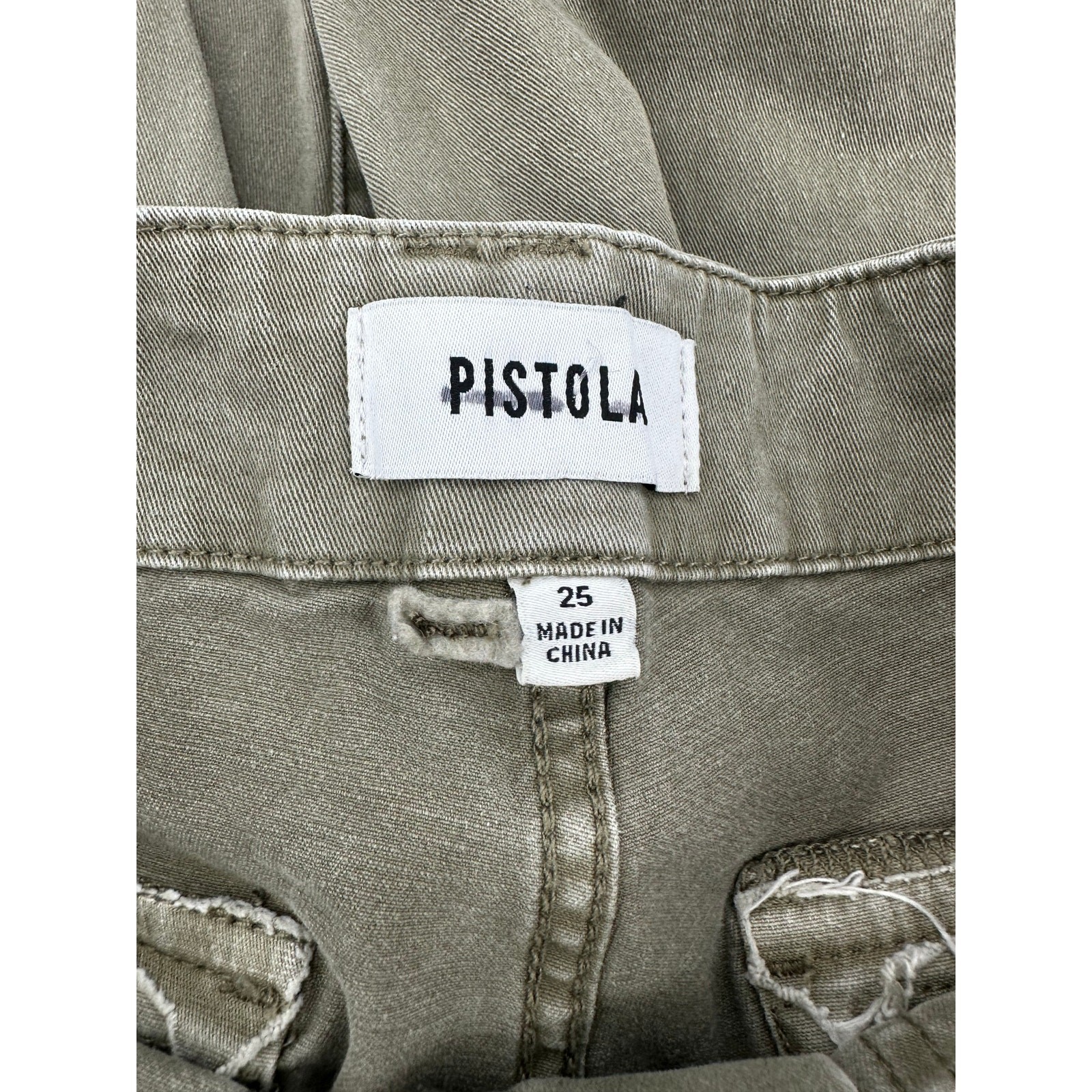 PISTOLA Pamela High Rise Straight Trouser in Dark Olive