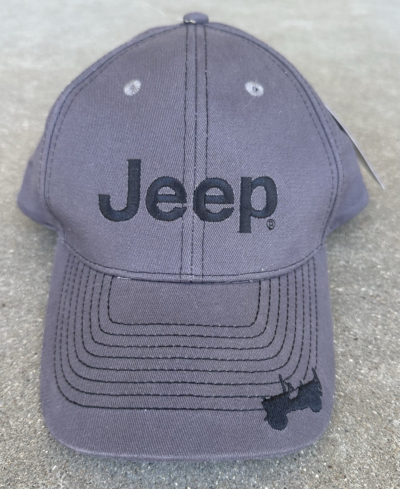 Jeep Logo Adjustable Baseball Cap Hat Gray Embroidered Mopar RAM Dodge New