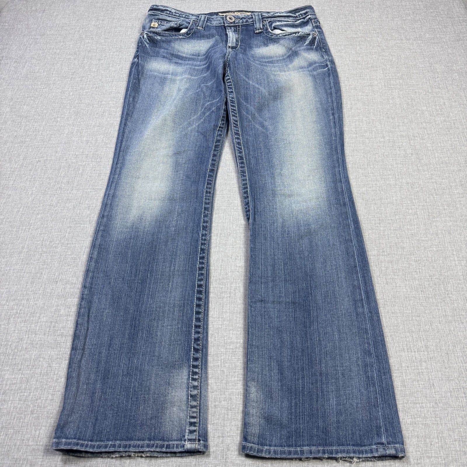 BIG STAR Jeans Womens 31R Blue Maddie Boot Bootcut Distressed Denim 31×33.5