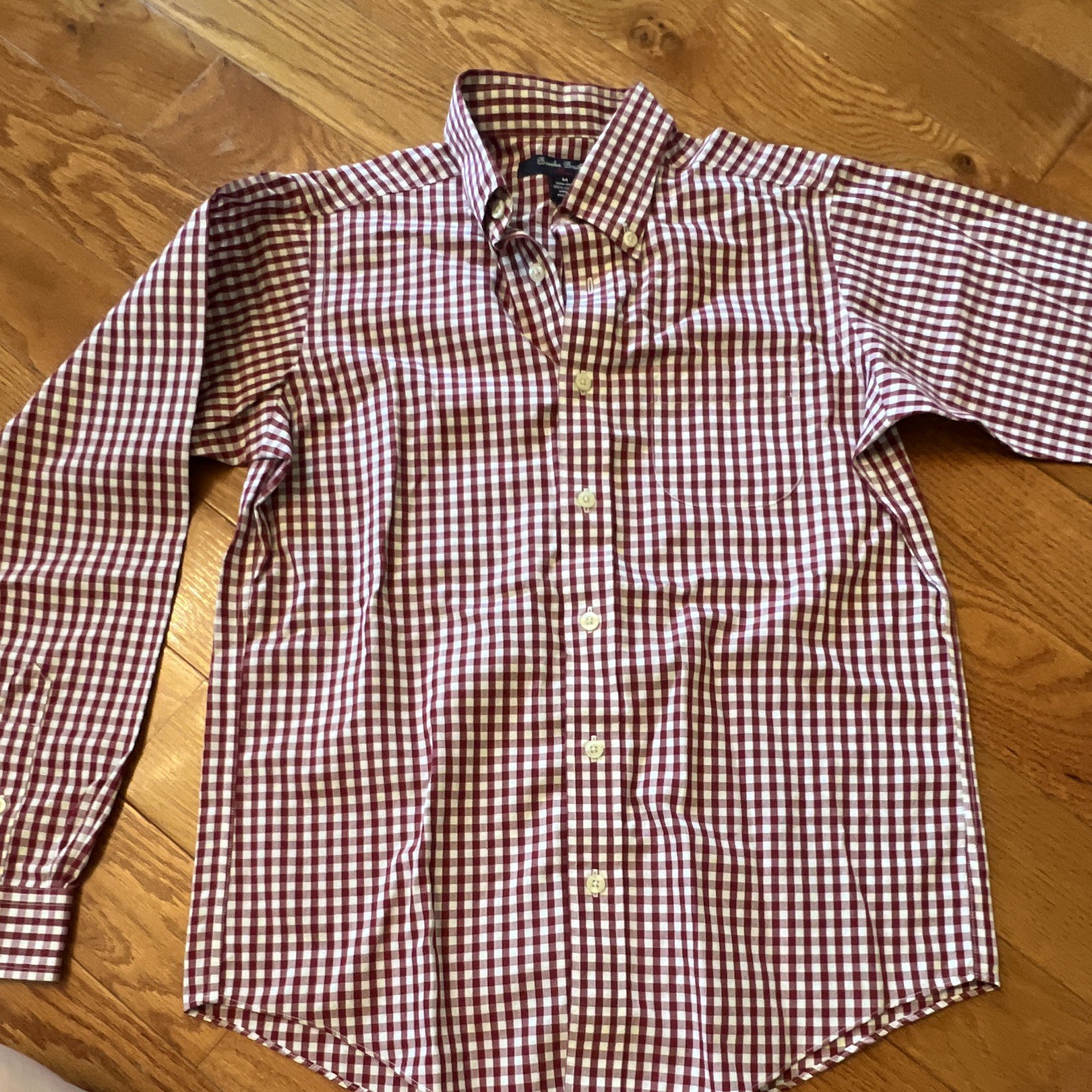 Brooks Brothers Boy’s M Regular Non-Iron Check Cotton Woven Button-Up LS Shirt