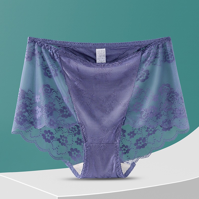 3X Women High Waist Knickers Briefs Lady Lace Seamless Underwear Panties L-4XL