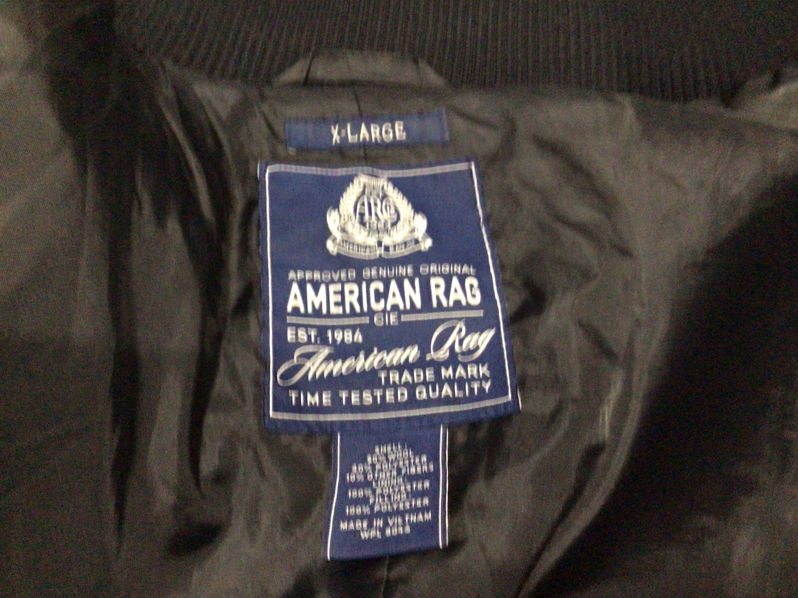 American Rag Gray 3 Button Quilted Zip Liner Rib Collar Long Sleeves Jacket XL