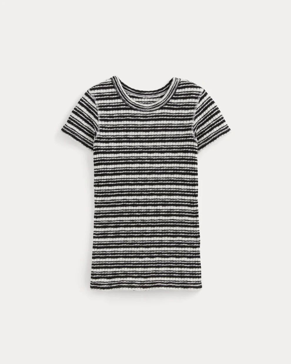 Everlane Women’s Cozy-Rib Tee – Bone / Black Medium NWT