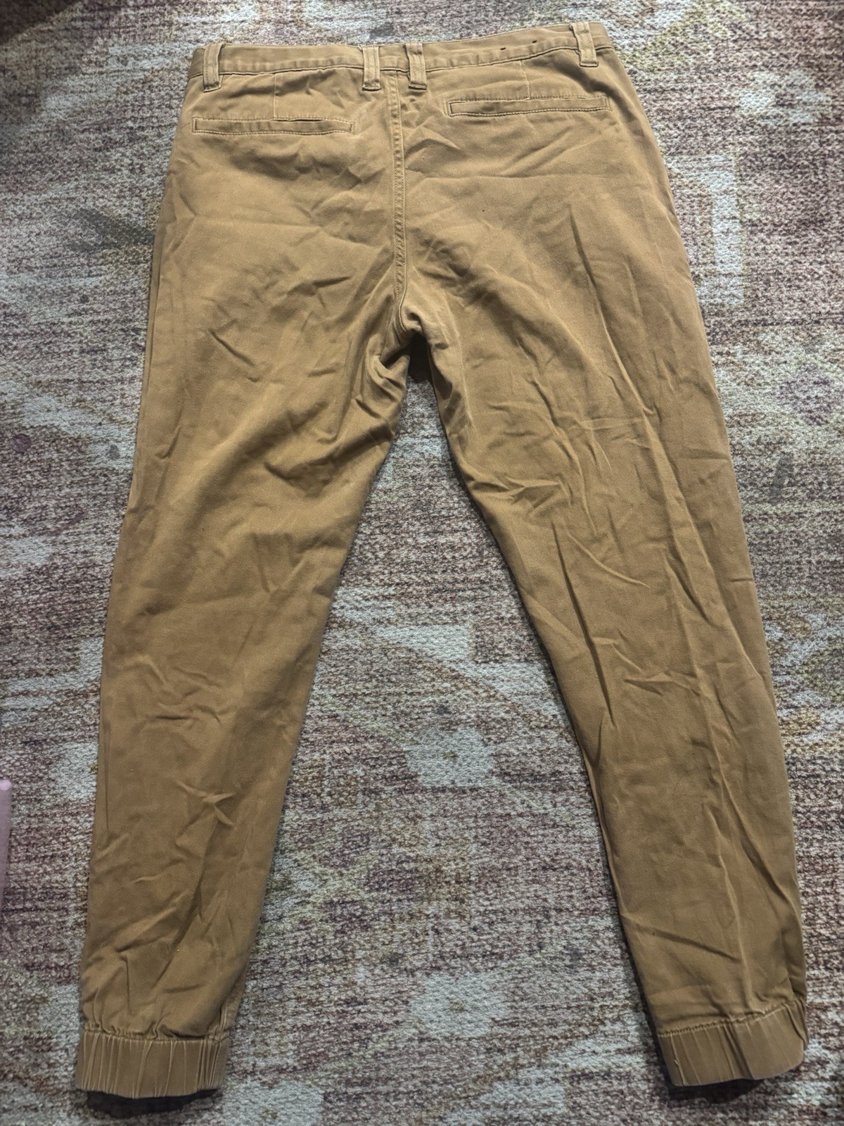 Empyre Men’s Jogger Pants Brown Twill Stretch Slim Tapered Pockets 32
