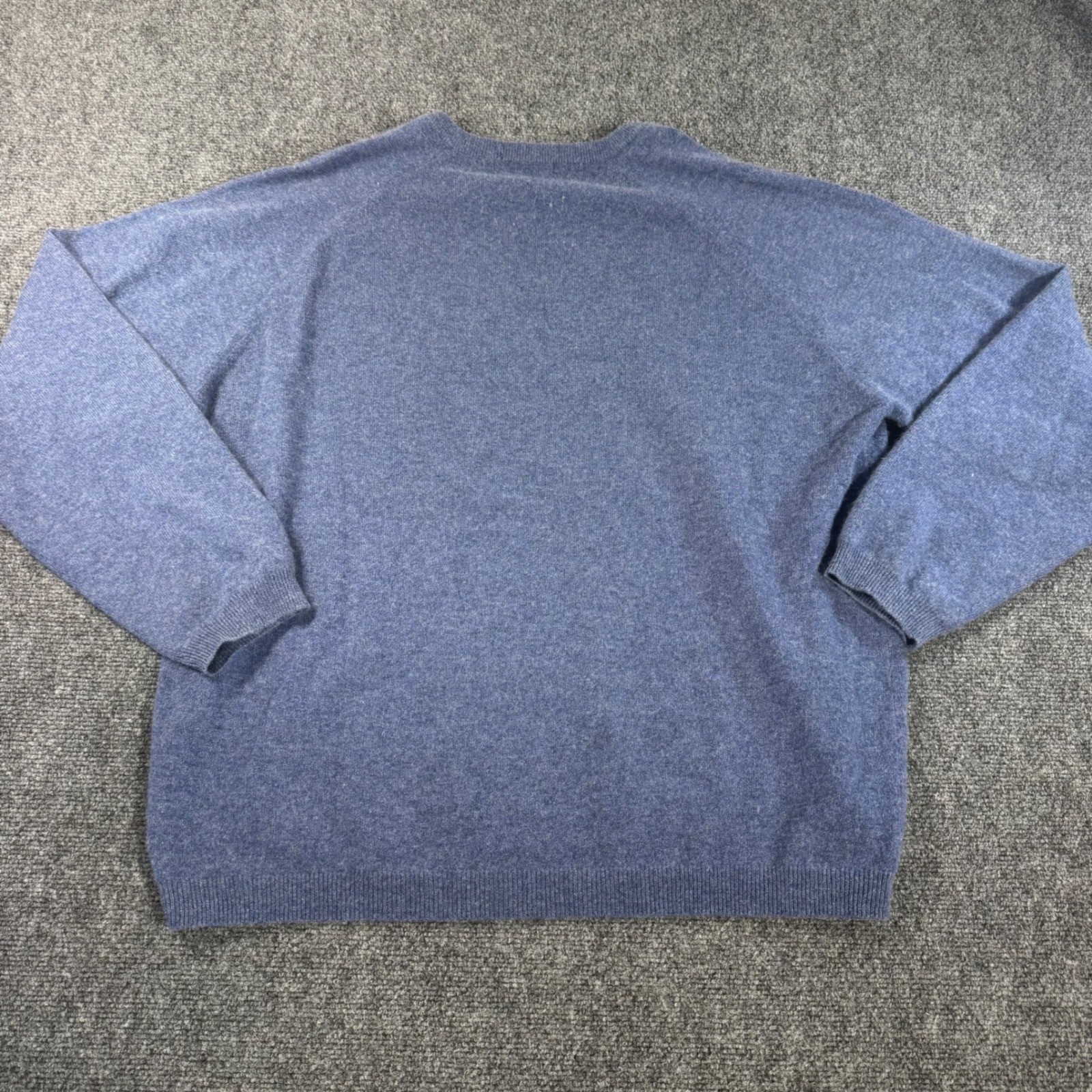 Covington Mens Blue 100% Cashmere V-Neck Raglan Sleeve Sweater XL 46-48 Heather