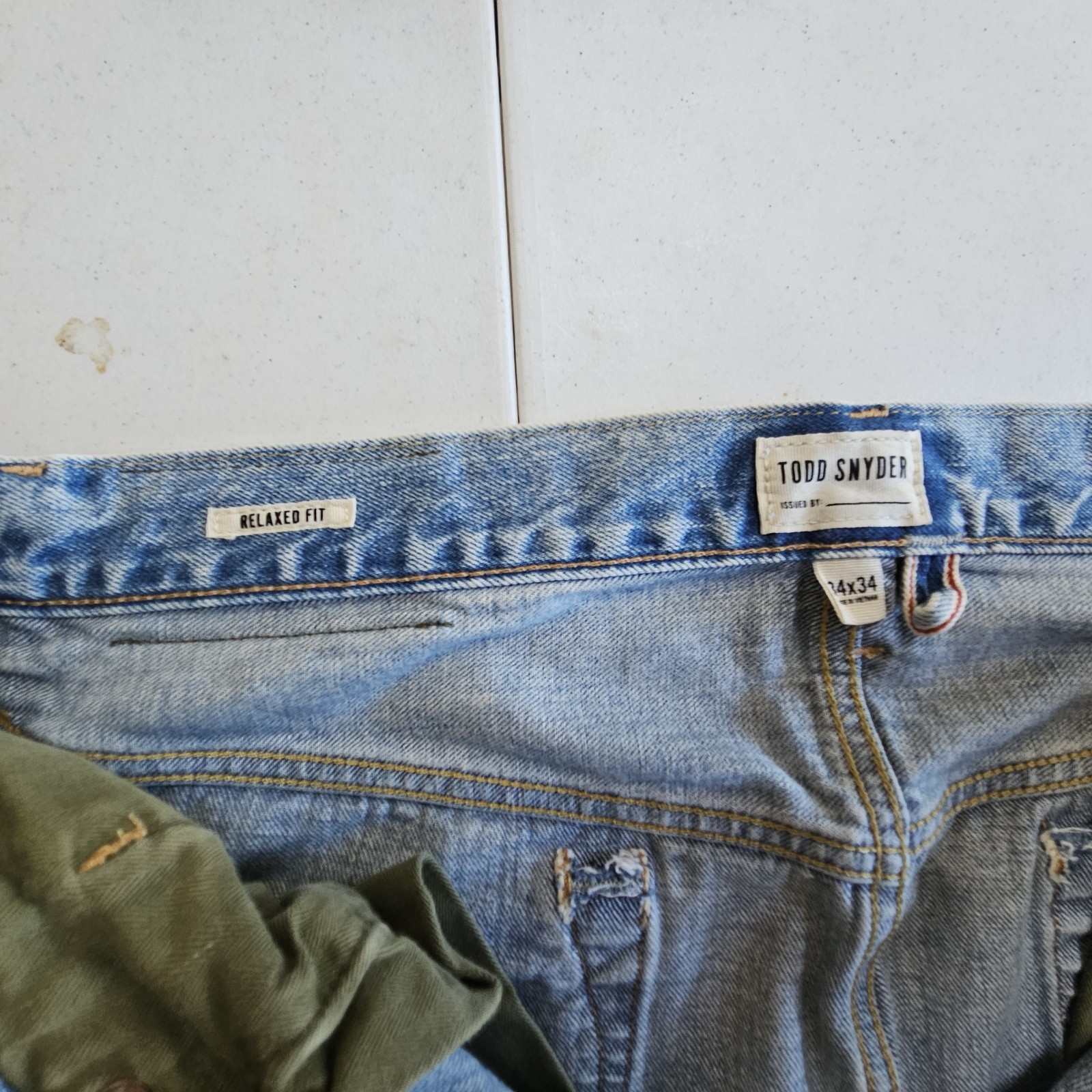 Todd Snyder Relaxed Fit Selvage 12.5 oz Denim Jeans 34×34 Light Wash Button Fly