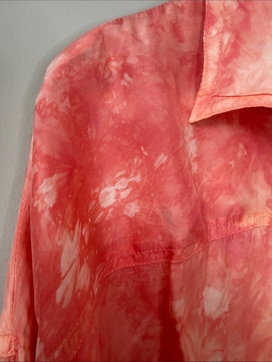 Johnny Was Pete & Greta Boho Tie Dye Oversized Button Down Shirt