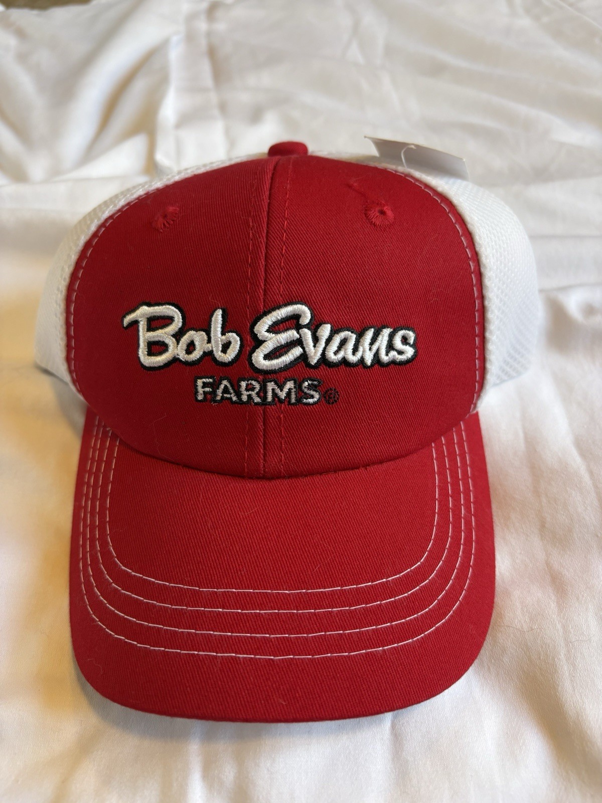 Bob Evans Farms Cap Restaurant Spell Out Logo Mesh Snapback Trucker Baseball Hat