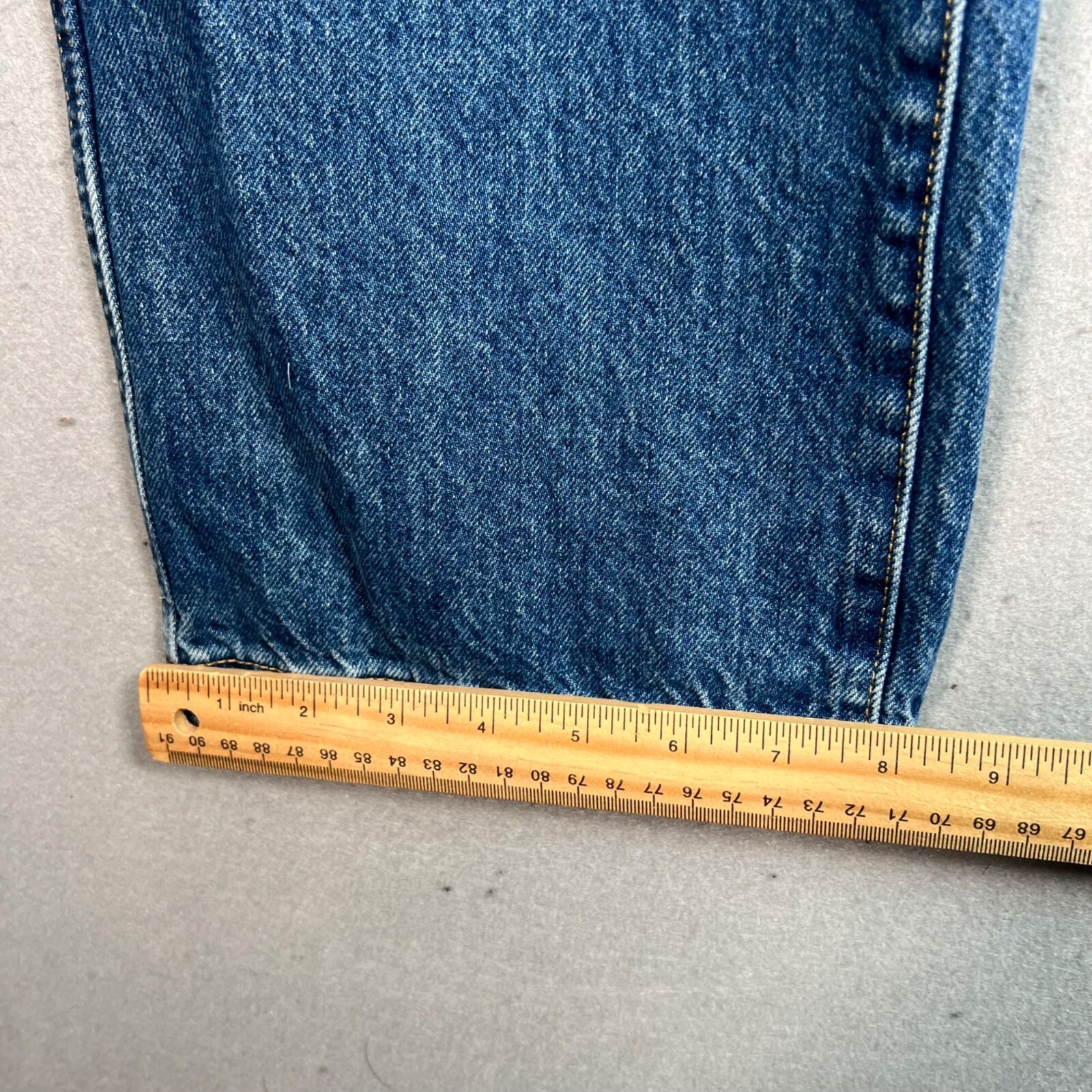 Everlane Buckle Back Womens 32 x 27 High-Waisted Straight Leg Blue Denim Jeans