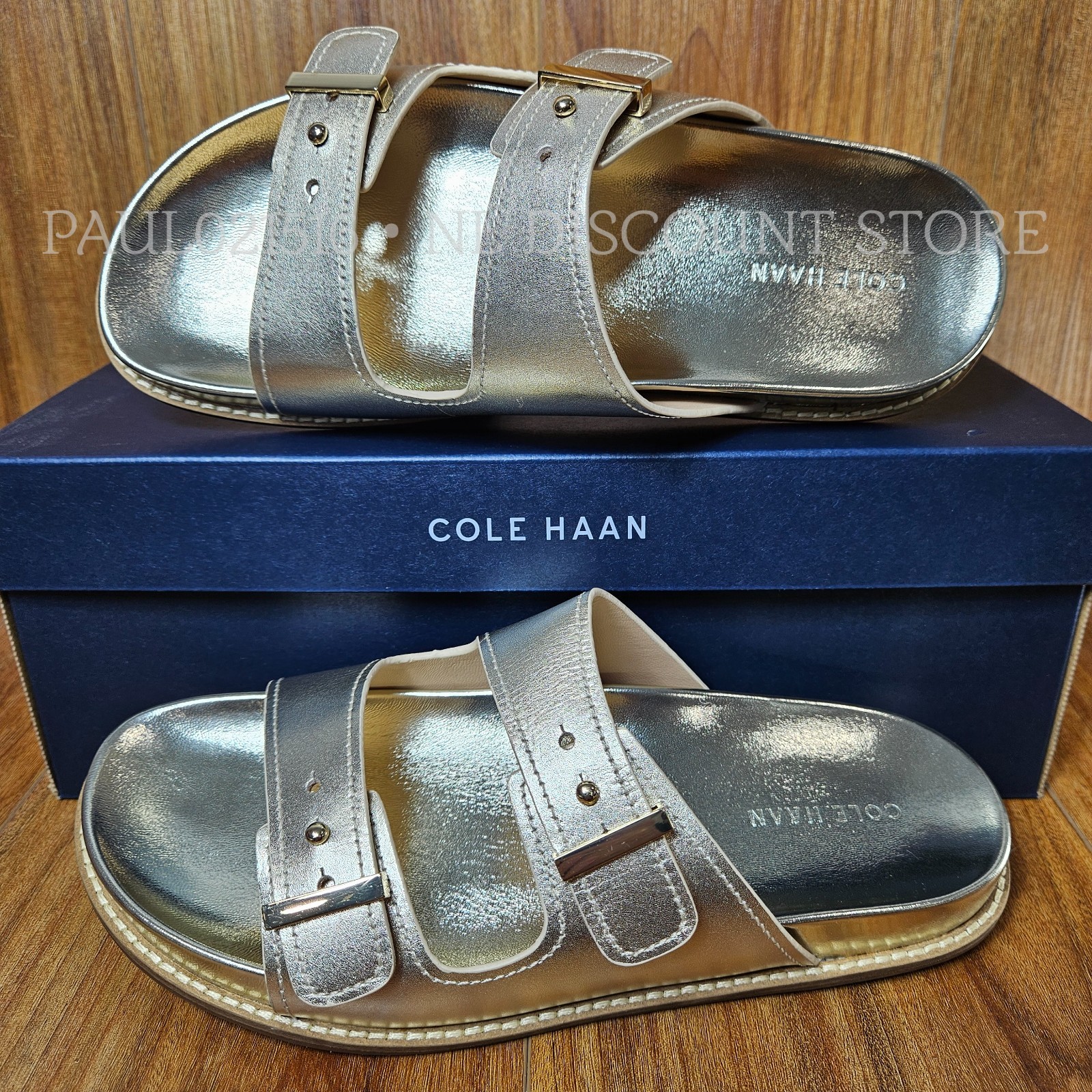 COLE HAAN Women’s Marisol Footbed Sandals ~ Soft Gold Leather ~ Various Sizes