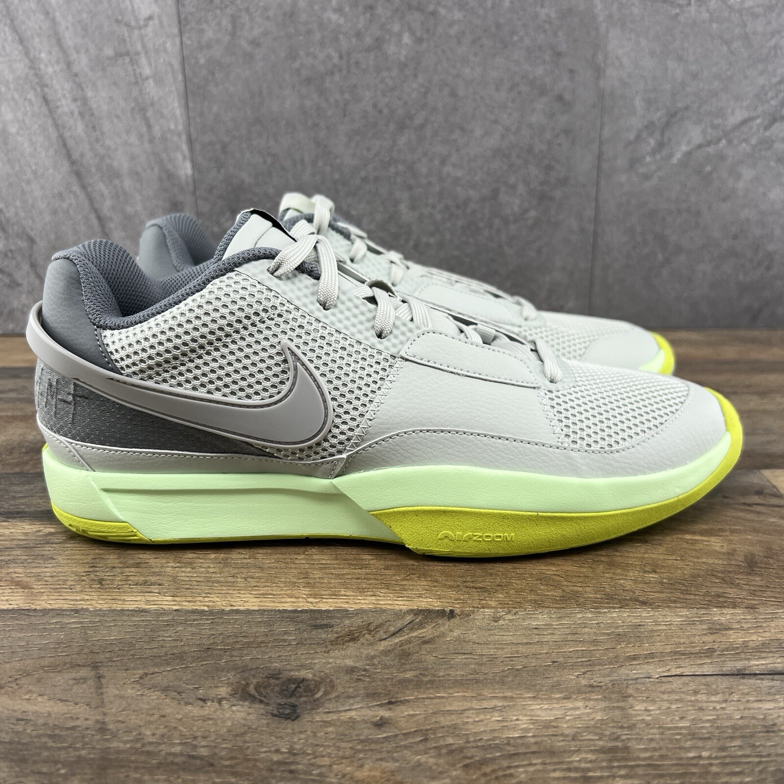 Nike Ja 1 Sz 10 Mens Light Silver Granite Cyber Basketball Shoes